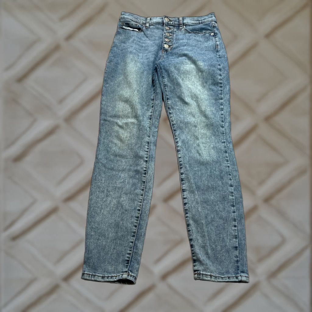 Banana Republic Banana Republic Jeans Womens 4 29x28 Blue Denim Light Skinny Button Fly Stretch Size 29" - 1 Thumbnail