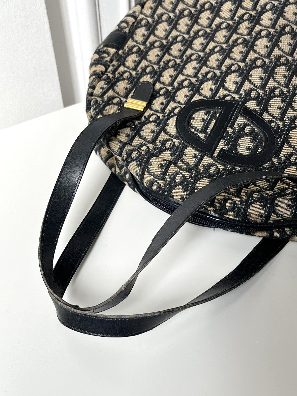 Christian Dior Monsieur Christian Dior Monogram CD Logo Navy / Beige bag 1980s’ Size ONE SIZE - 16 Thumbnail