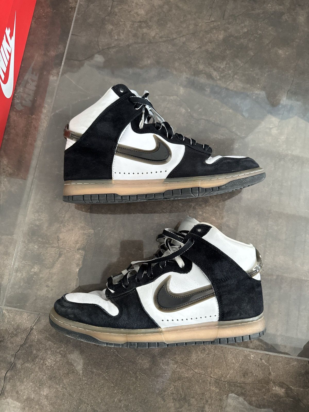 Nike Nike Dunk High Slam Jam Bianco Nero Size US 11.5 / EU 44-45 - 4 Thumbnail