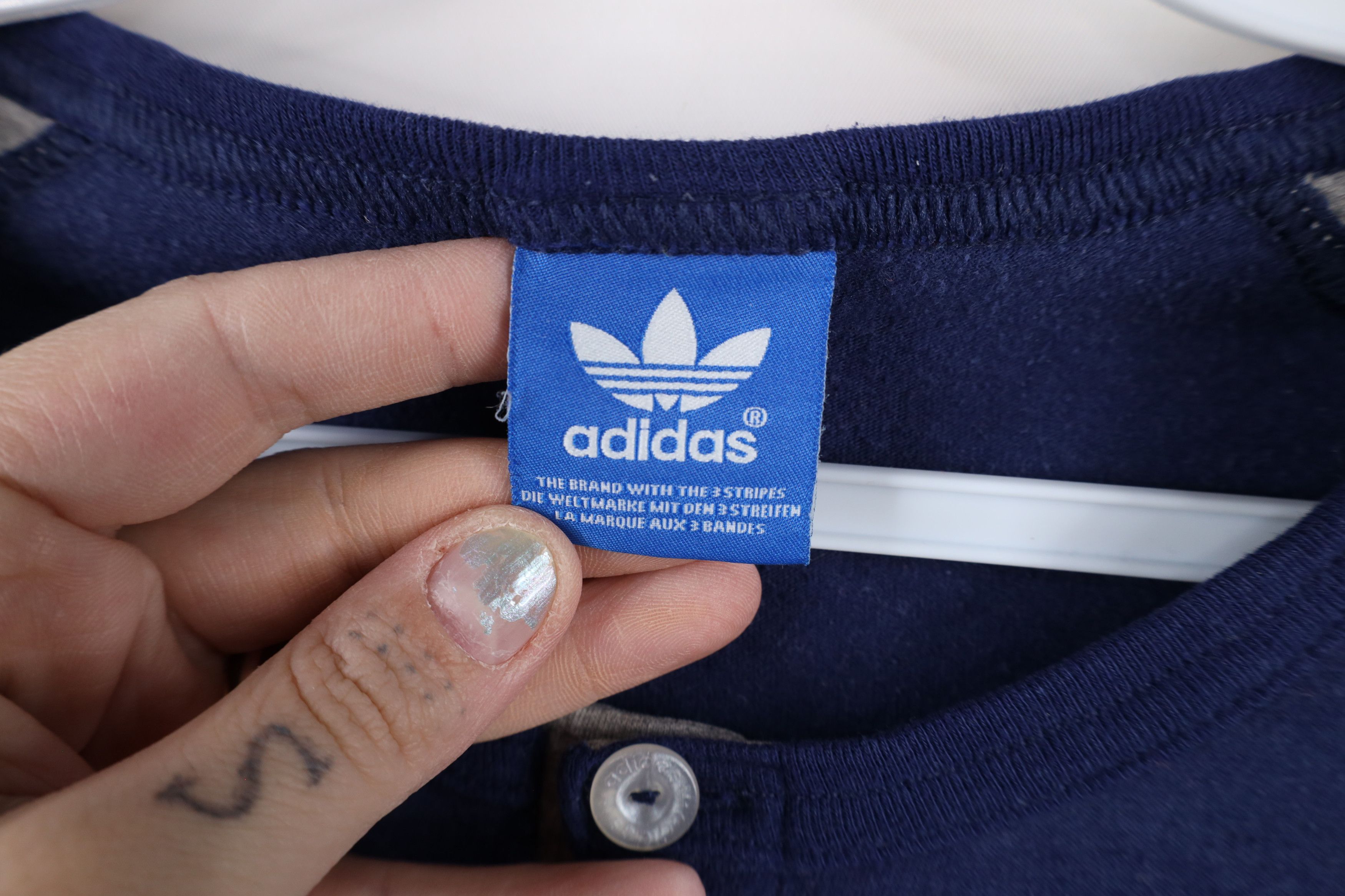 Adidas × Vintage Adidas MLS Chicago Fire Soccer Henley Raglan T-Shirt Blue Size US L / EU 52-54 / 3 - 7 Thumbnail