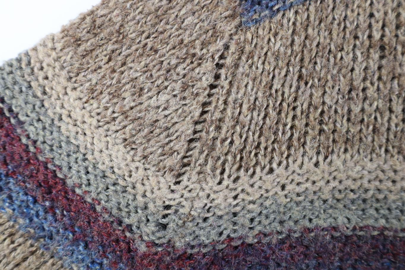 Vintage Vintage 90s Streetwear Tone Striped Hand Loomed Knit Sweater Size L / US 10 / IT 46 - 4 Thumbnail
