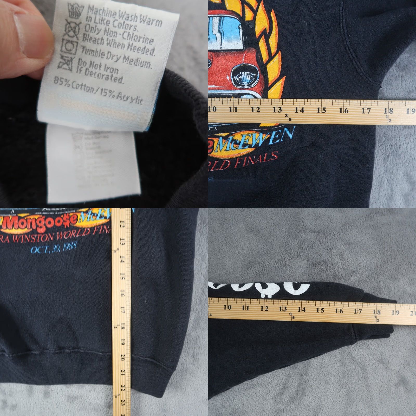 Vintage VINTAGE 80s Tom The Mongoose McEwen Crewneck Sweatshirt Men Small Black Car Graphic Pullover Style Size US S / EU 44-46 / 1 - 8 Thumbnail