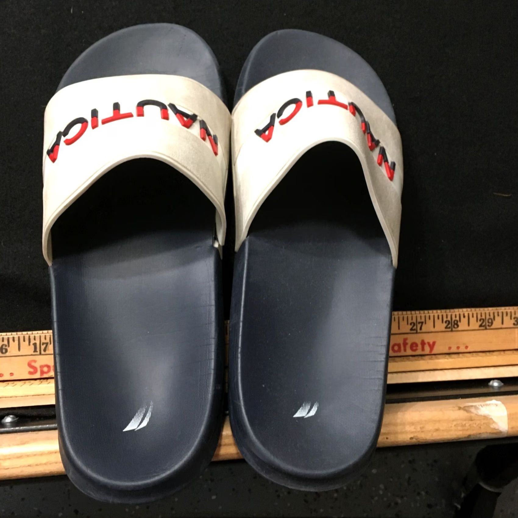 Nautica Nautica Wakefield Pool Slide Men 11 Blue Rubber Insole Sandal Slide Footwear Size ONE SIZE - 2 Thumbnail