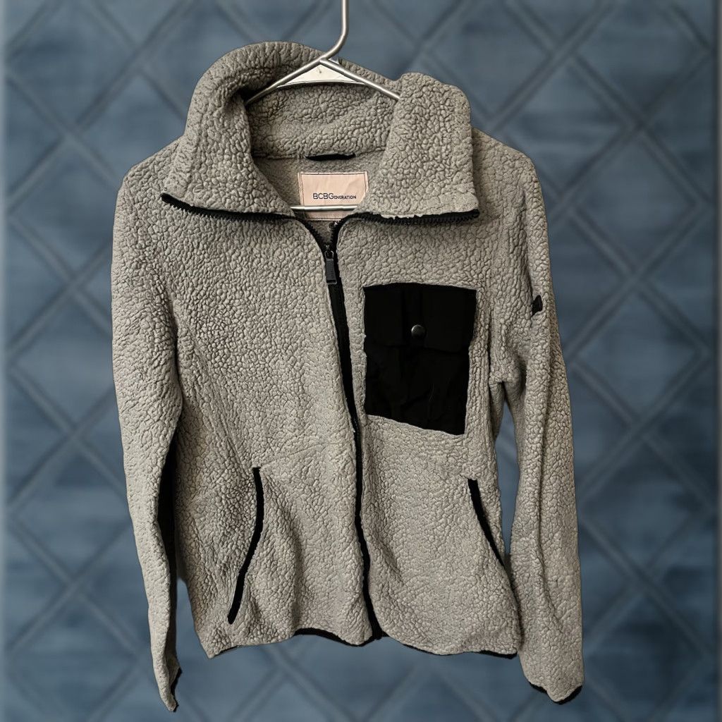 Bcbgmaxazria BCBG Maxazria Mock Turtleneck Full Zip Sweater Women Size S Gray Knit Logo Casual Size S / US 4 / IT 40 - 1 Thumbnail