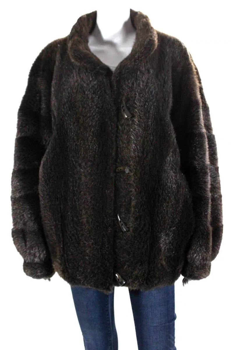 Saint Laurent Paris Vintage YSL Brown Fur Toggle Coat Size M / US 6-8 / IT 42-44 - 1 Thumbnail