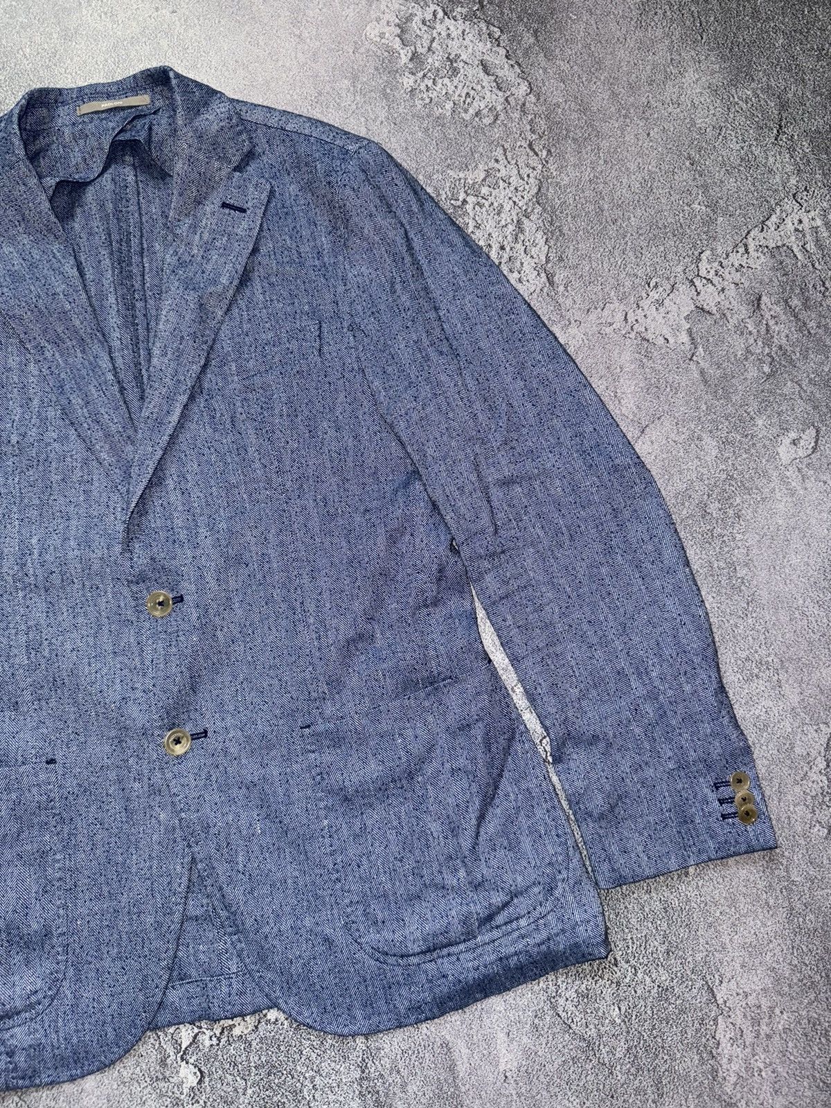 Paoloni Paoloni size50 linen buttonup blazer sport coat jacket light Size 50R - 10 Thumbnail