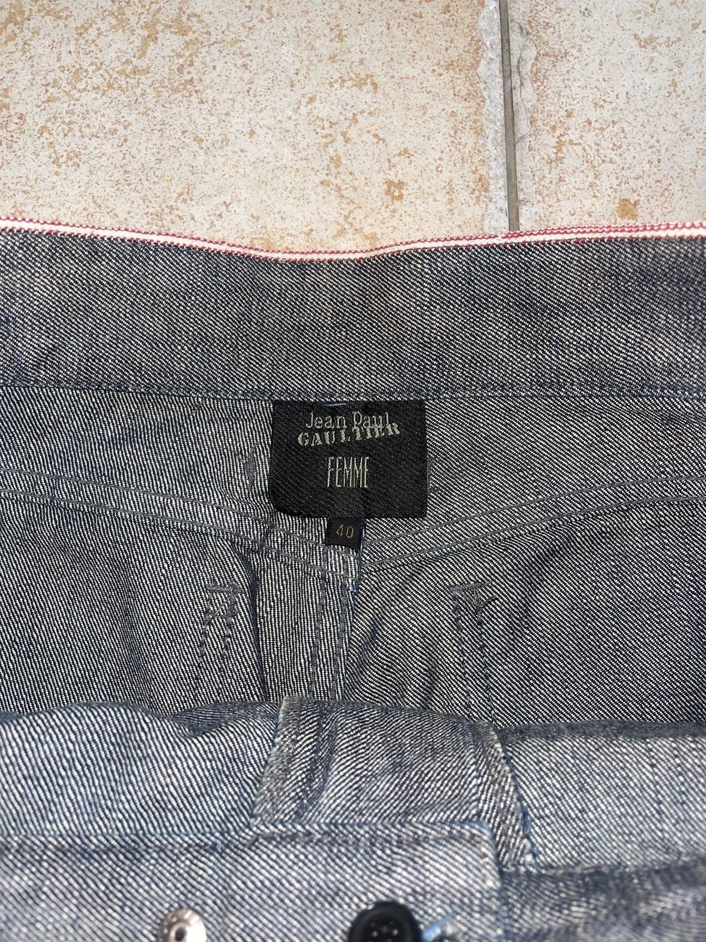 Jean Paul Gaultier JPG Blue-Gray Tie-Strap Flared Jeans 40 Size 27" / US 4 / IT 40 - 4 Thumbnail