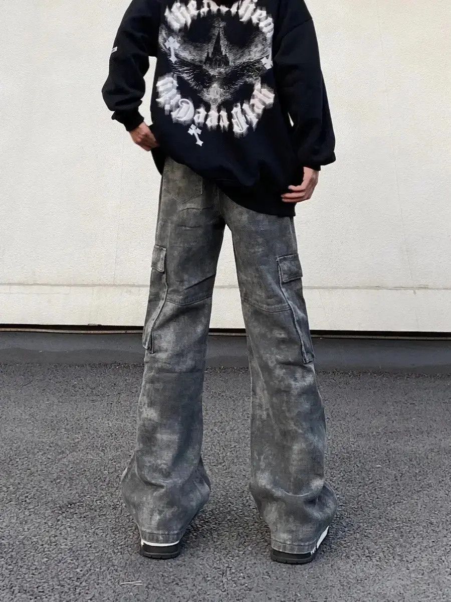 Japanese Brand Retro camouflage pleated micro horn pocket jeans Size US 32 / EU 48 - 4 Thumbnail