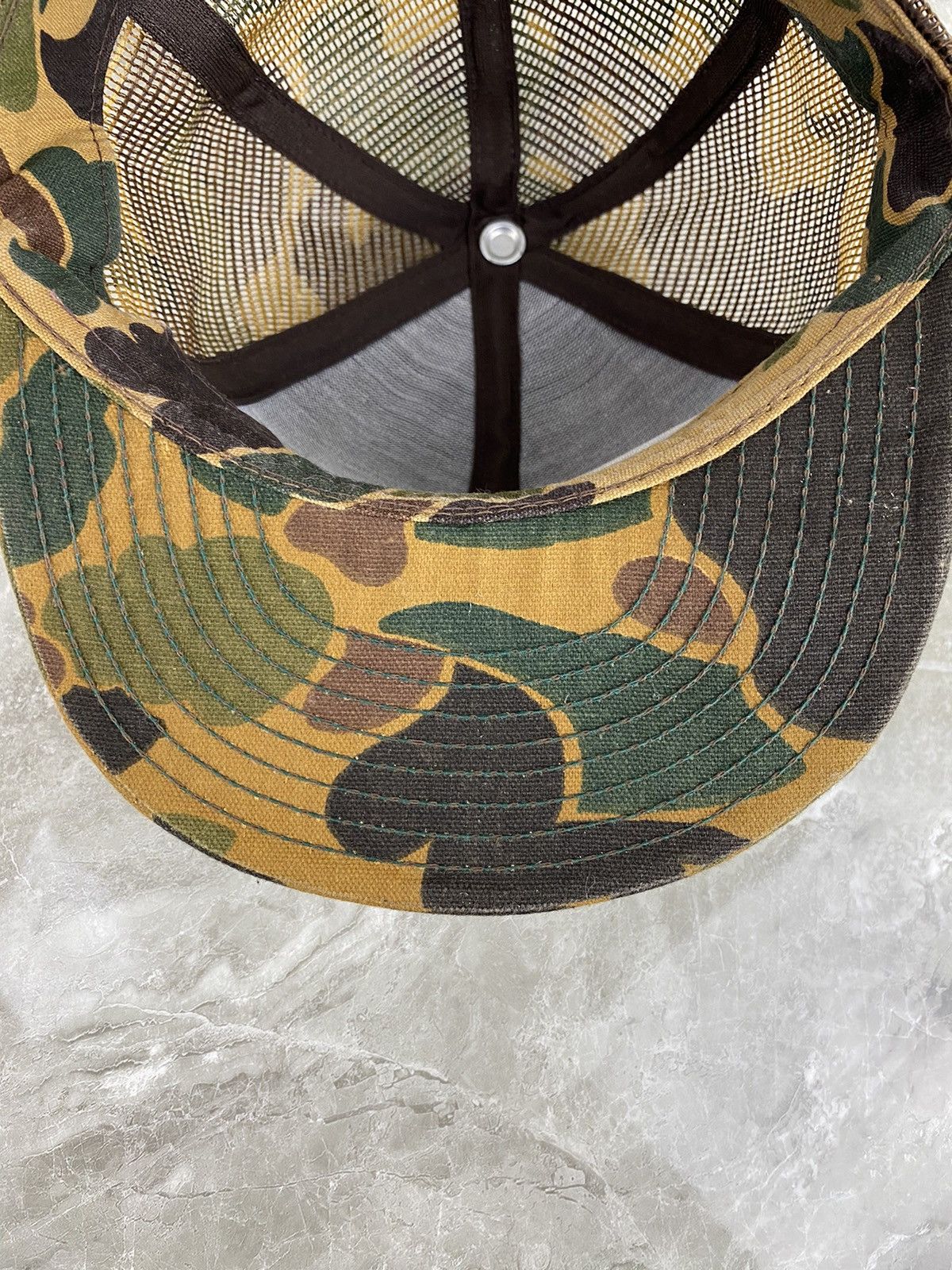 Vintage Vintage Army Camo Trucker Hat Size ONE SIZE - 7 Thumbnail