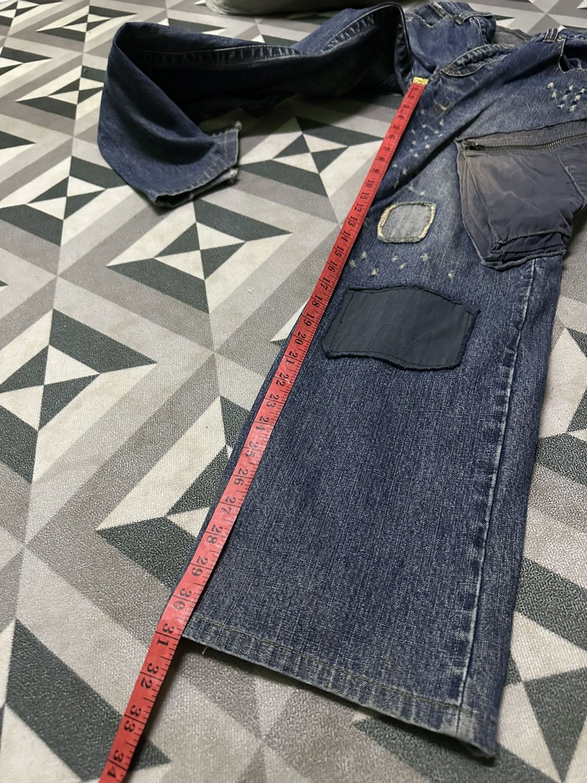 291295=Homme 291295 homme patchwork denim jeans 33x31 Size US 33 - 12 Thumbnail