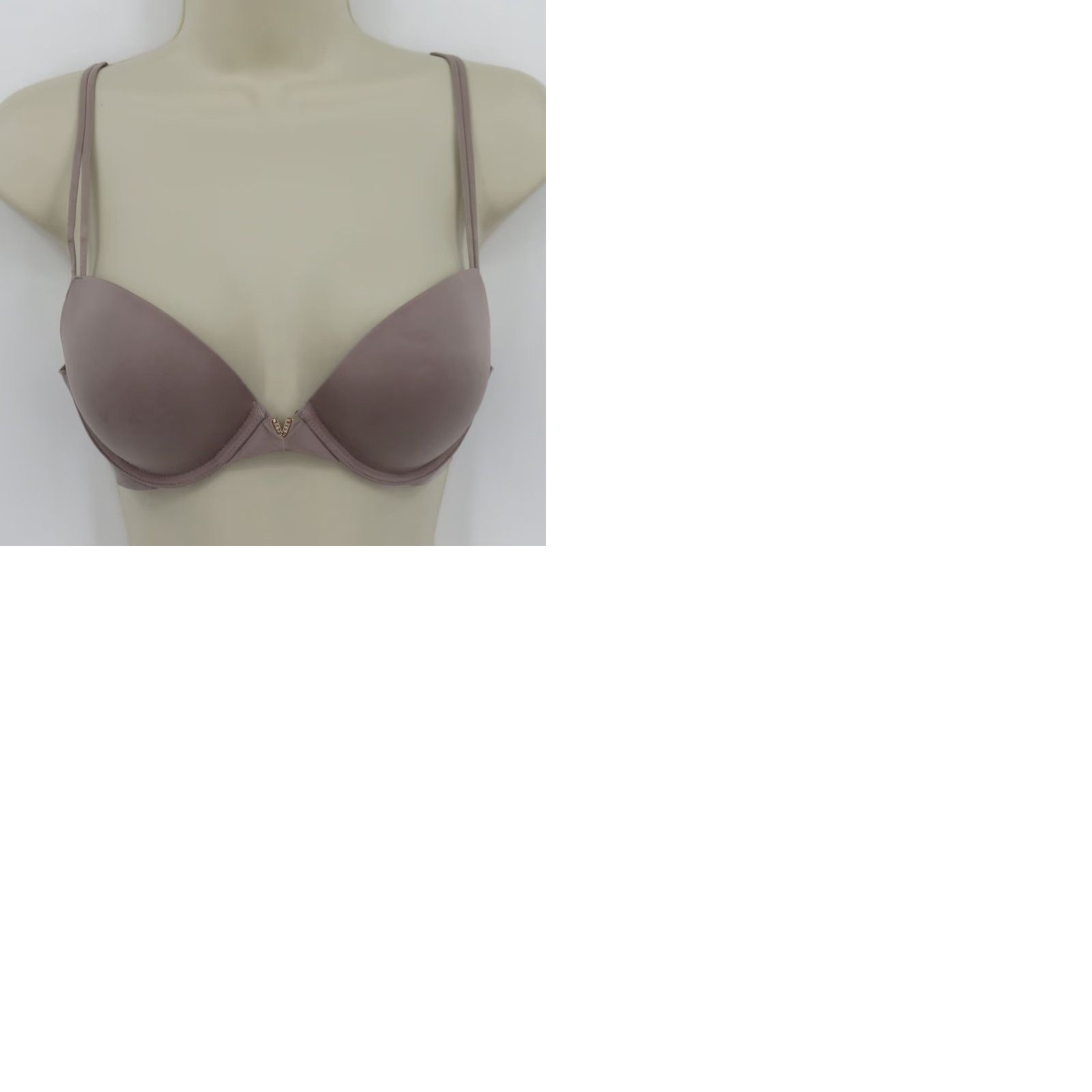 Victoria's Secret Victoria's Secret Bra 34B Push Up Underwire Padded Purple Gray Rhinestone Charm Womens B Cup Size ONE SIZE - 10 Thumbnail