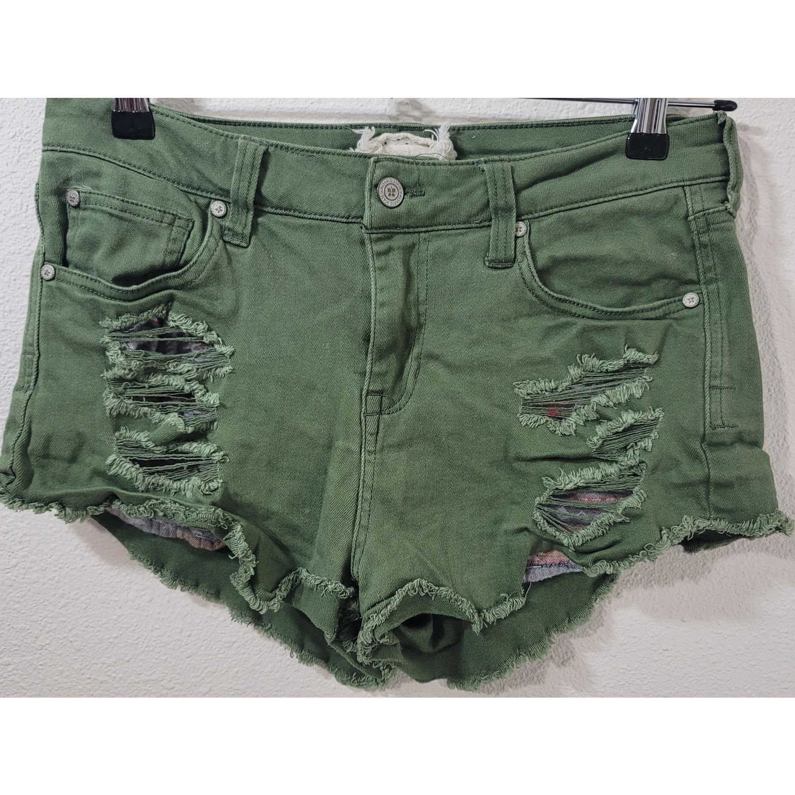 Other Altar'd State Green Distressed Hot Pants Denim Shorts 28 / 7 Size 30" / US 8 / IT 44 - 1 Thumbnail