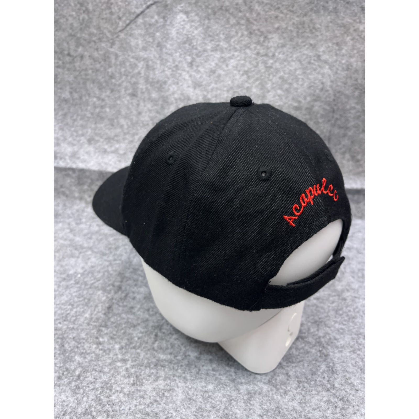 Vintage Acapulco Mexico Iguana Hat Cap Strap Back Adult One Size Black 100% Acrylic Size ONE SIZE - 5 Thumbnail
