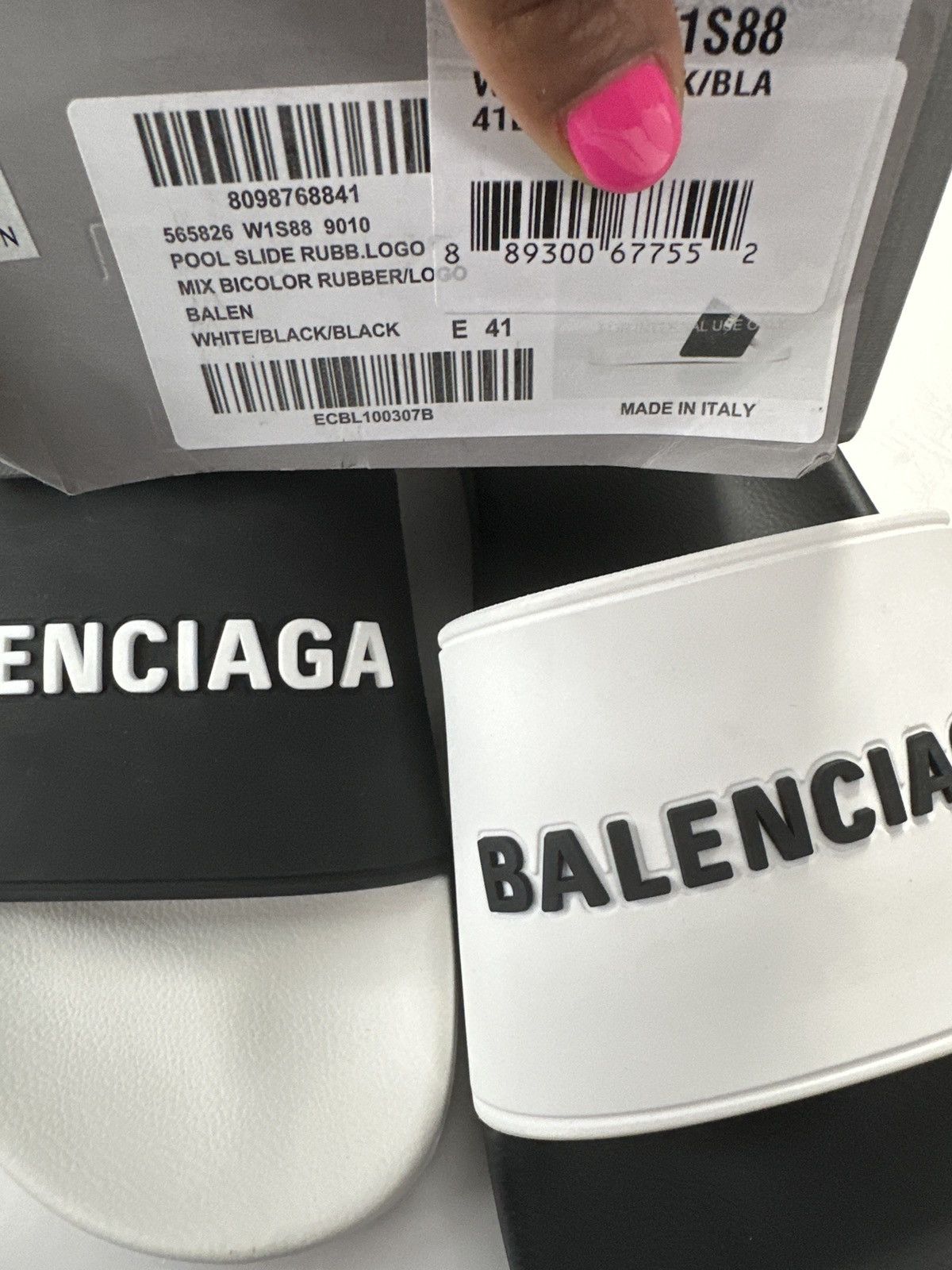 Balenciaga Balenciaga Men's Logo Mismatched Slide Sandal Size 8 Size US 8 / EU 41 - 8 Thumbnail