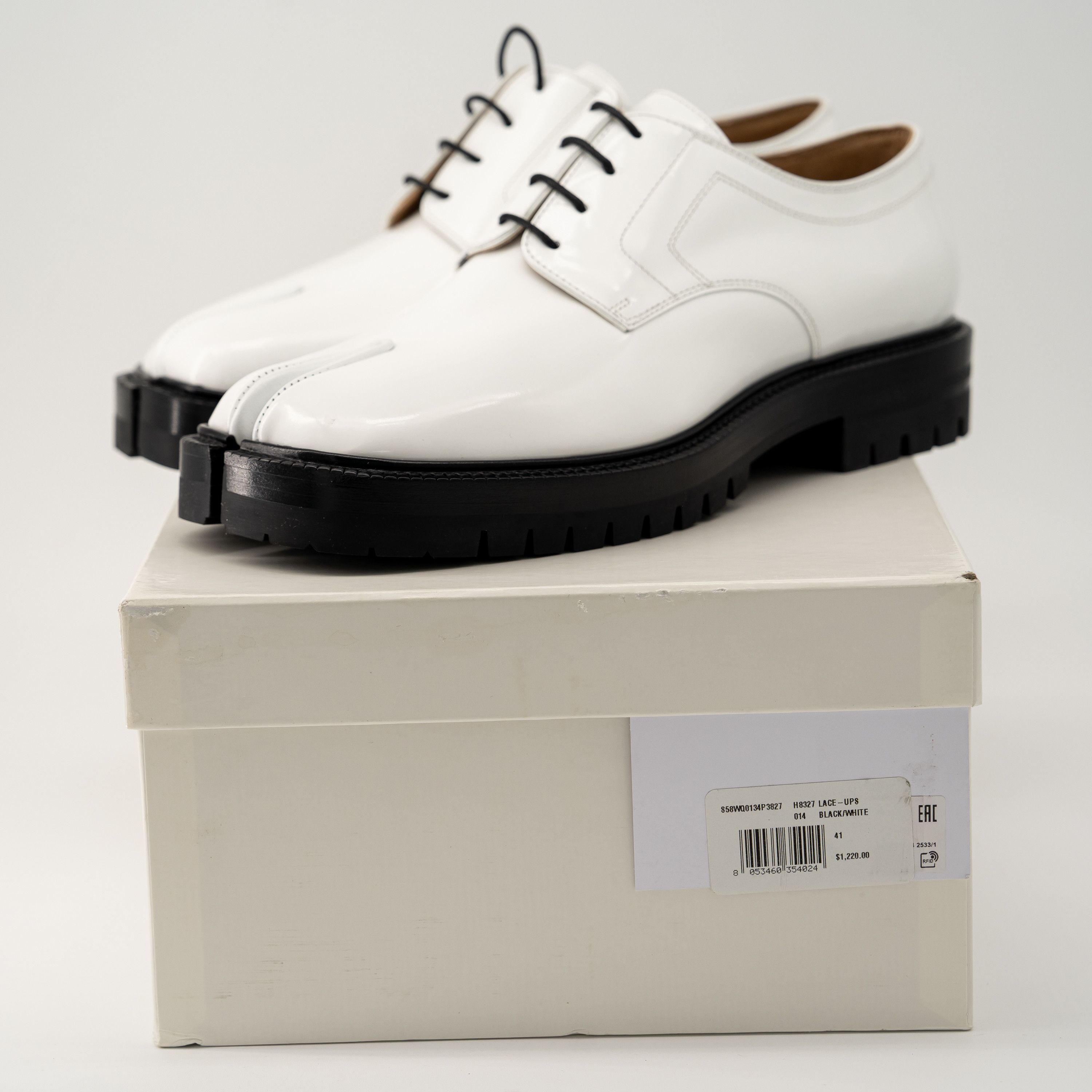 Maison Margiela 41 8 us Maison Margiela Tabi Lace-Ups Loafers White Leather Size US 8 / EU 41 - 9 Thumbnail