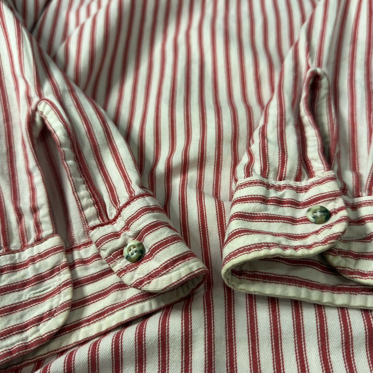 Oshkosh 🔥🇺🇸Vintage 80s Striped Cotton Button Down Double Chest Pocket Size US L / EU 52-54 / 3 - 12 Thumbnail