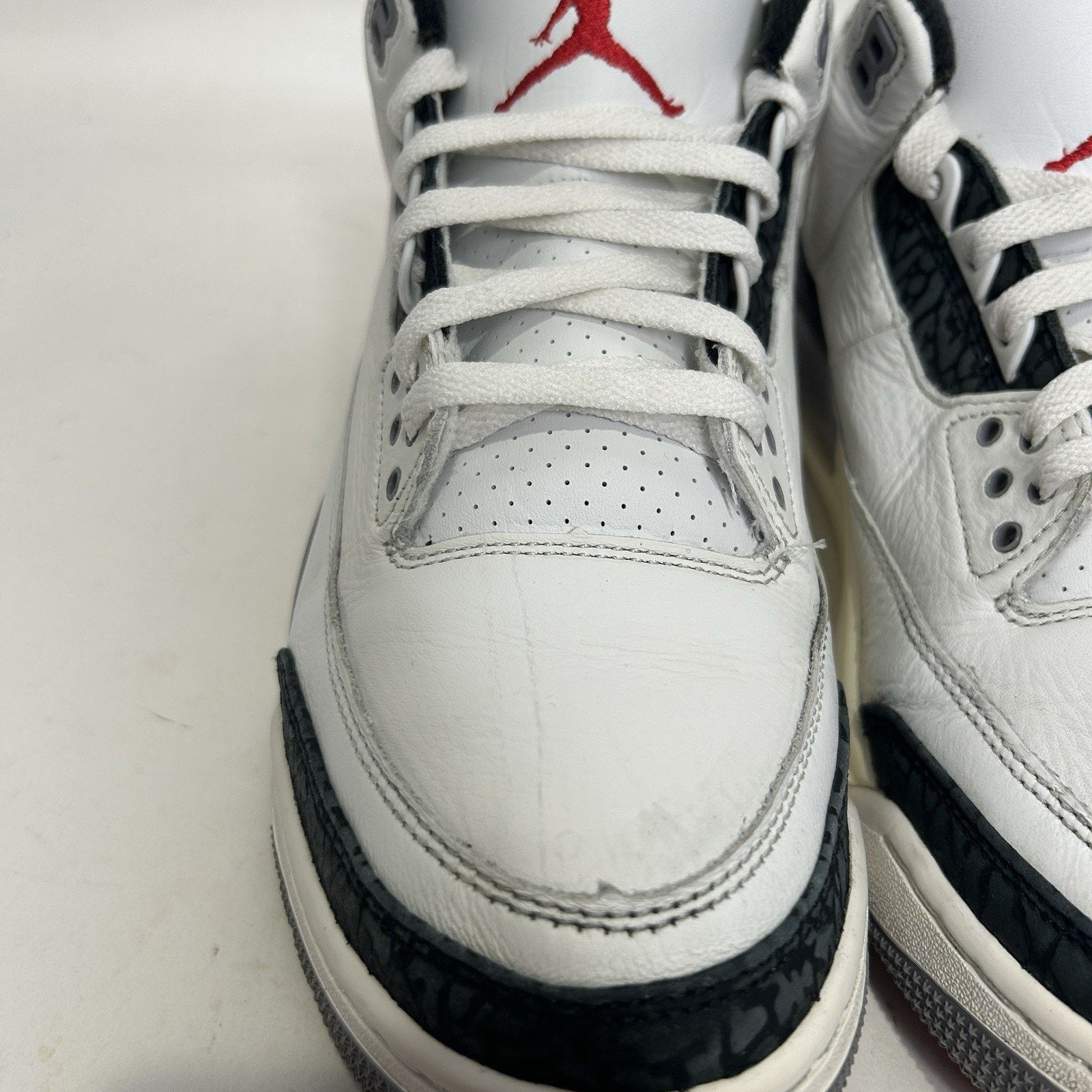 Nike Nike Air Jordan 3 Retro “Cement Grey Summit White Fire Red” Size US 9.5 / EU 42-43 - 9 Thumbnail