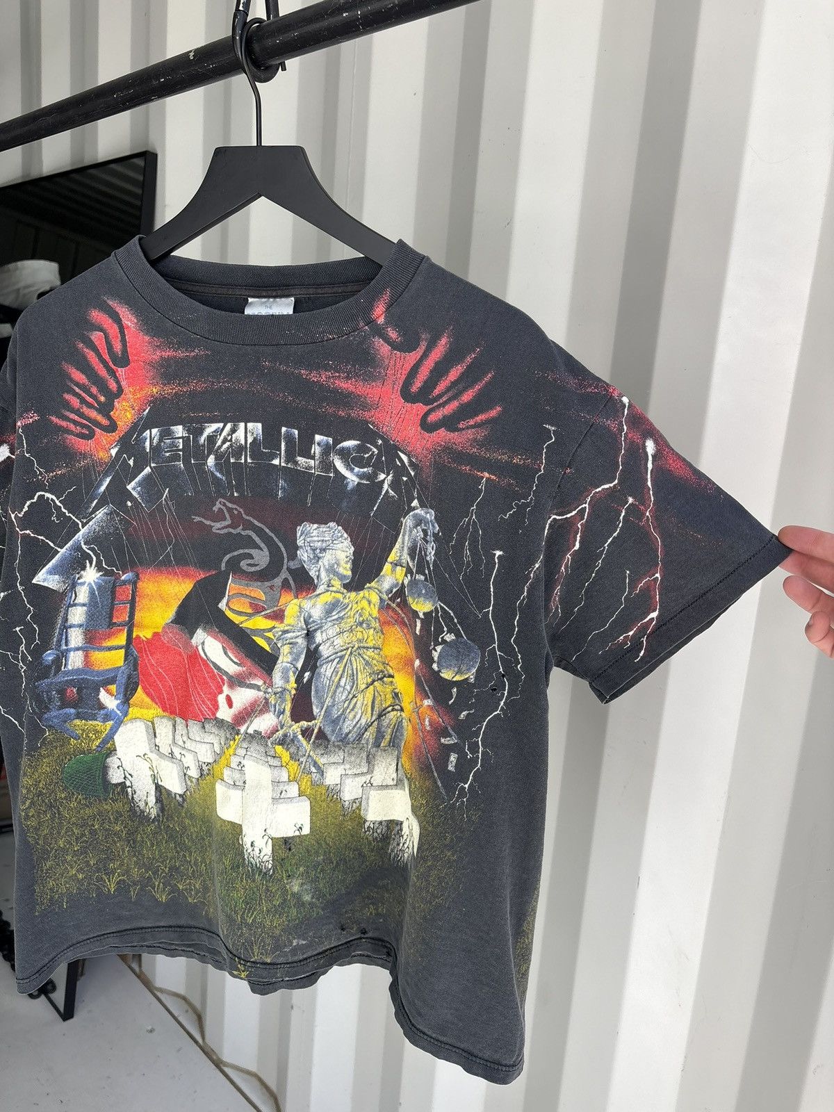 Band Tees Vintage Metallica AOP Shirt Faded Distressed Grunge Band Size US XL / EU 56 / 4 - 2 Thumbnail