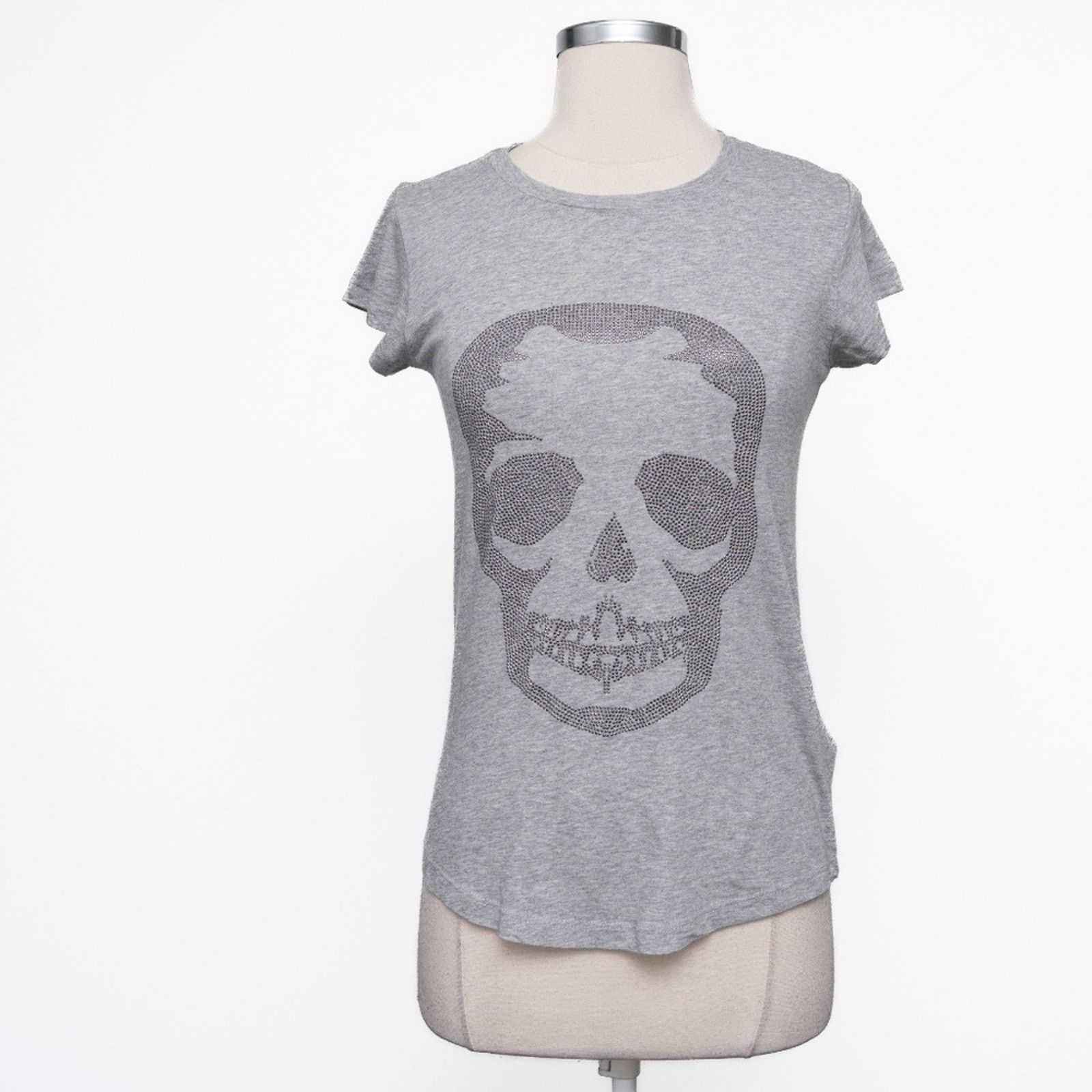 Zadig & Voltaire Zadig & Voltaire - New! Skull Cotton & Modal T-shirt - Navy Size XS / US 0-2 / IT 36-38 - 7 Thumbnail