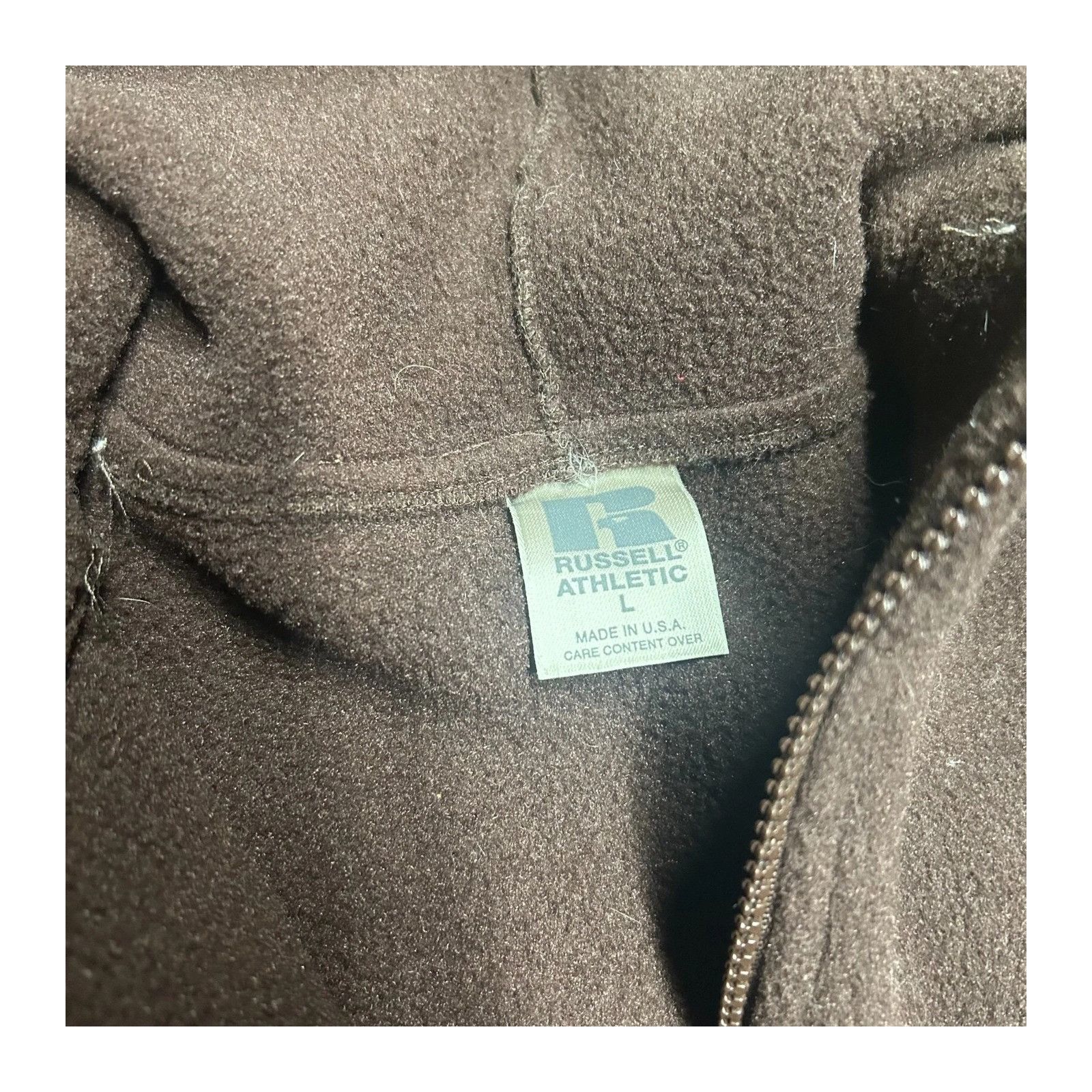 Vintage Vintage Russel Athlietic Fleece Hoodie Full Zip Large Brown Size US L / EU 52-54 / 3 - 3 Thumbnail