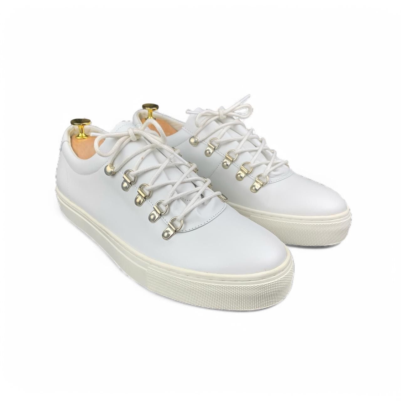 Massimo Dutti Massimo Dutti White Leather Sneakers Size US 10 / EU 43 - 1 Thumbnail