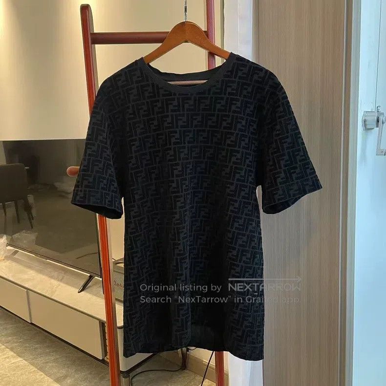 Fendi Fendi Black velvet double F full print short-sleeve Size US M / EU 48-50 / 2 - 1 Thumbnail