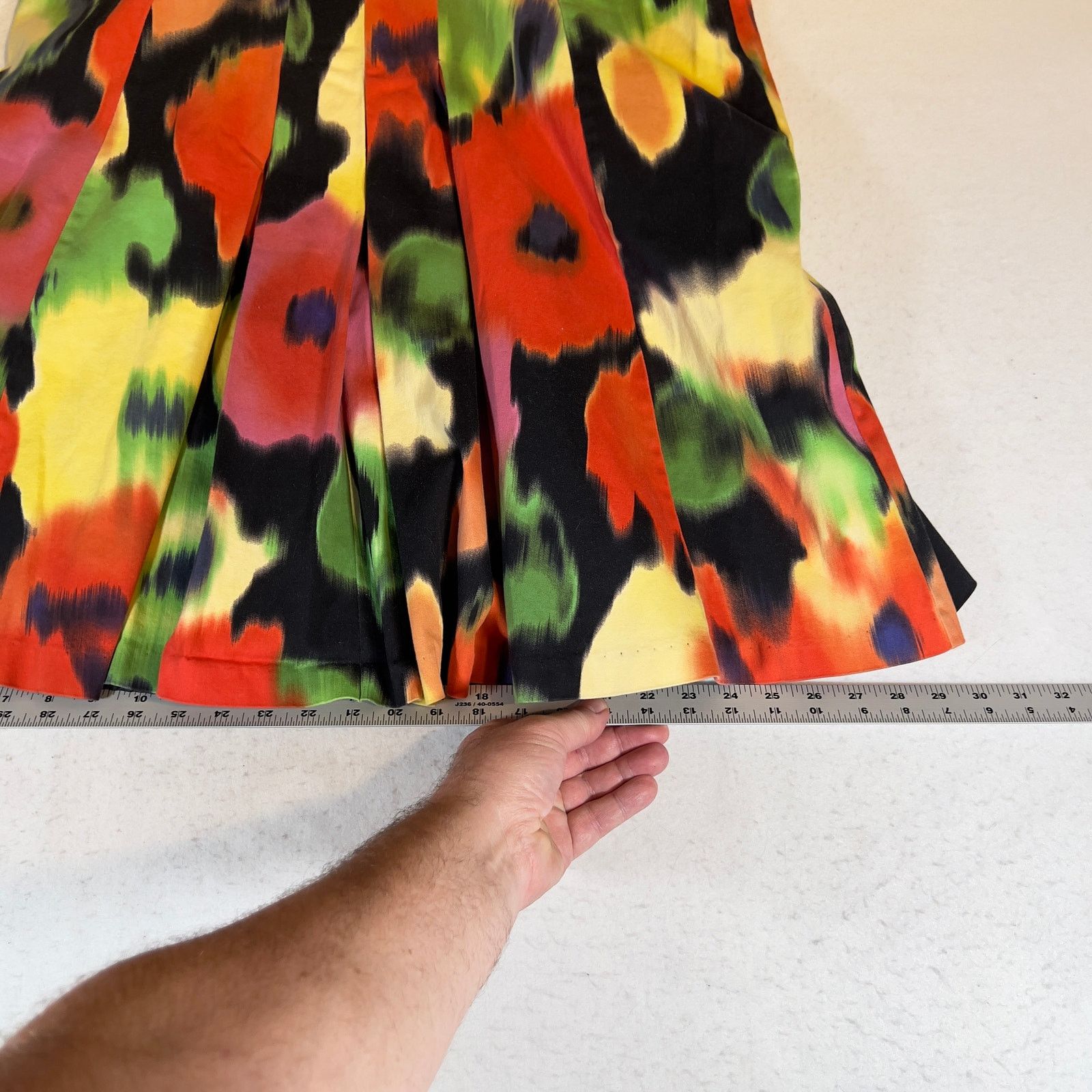 Other attention ALine Box Pleat Skirt Woman 14 Watercolor Floral Size 34" / US 12 / IT 48 - 8 Thumbnail