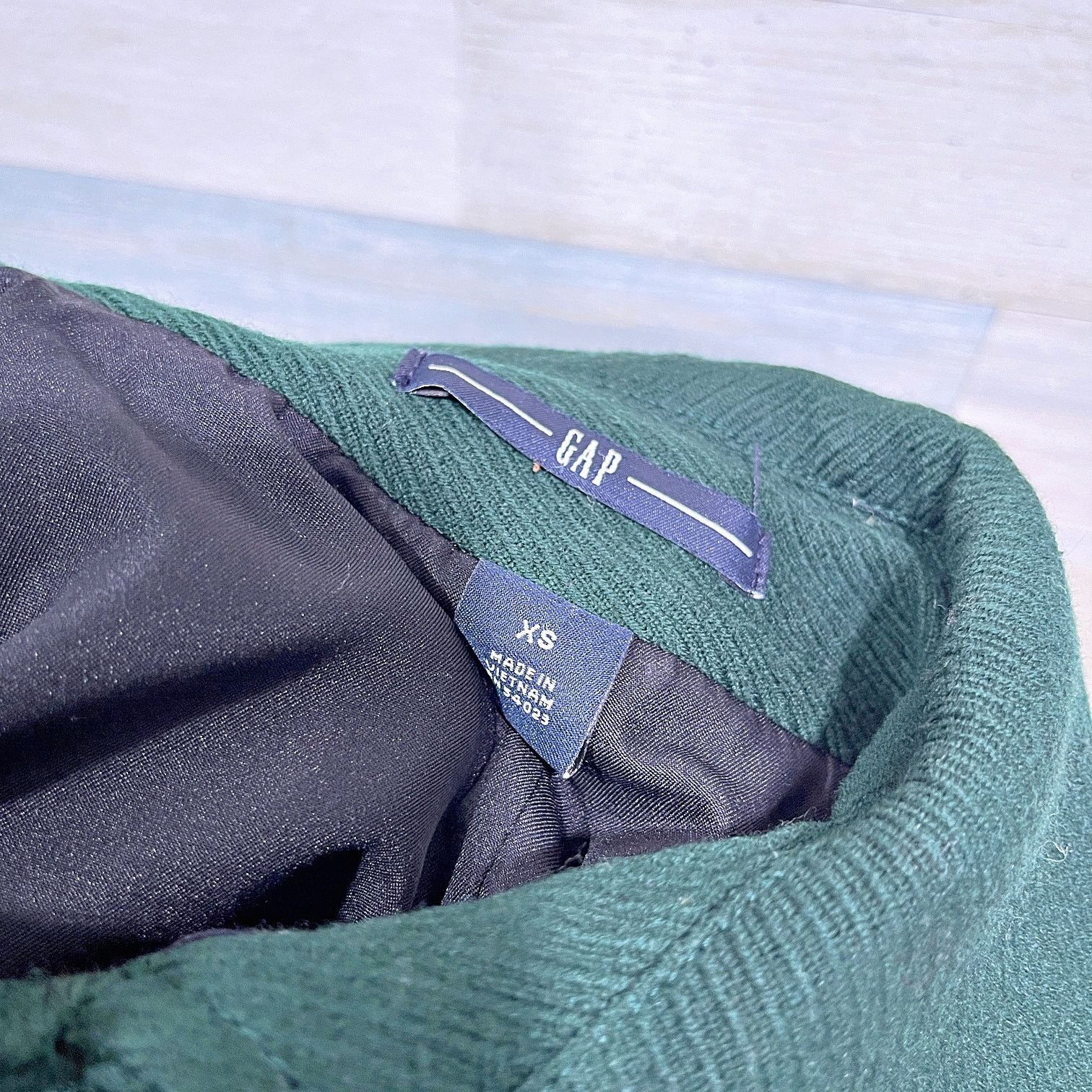 Gap GAP Wool Flannel Double Breasted Trench Coat Green Belted XS Size XS / US 0-2 / IT 36-38 - 4 Thumbnail