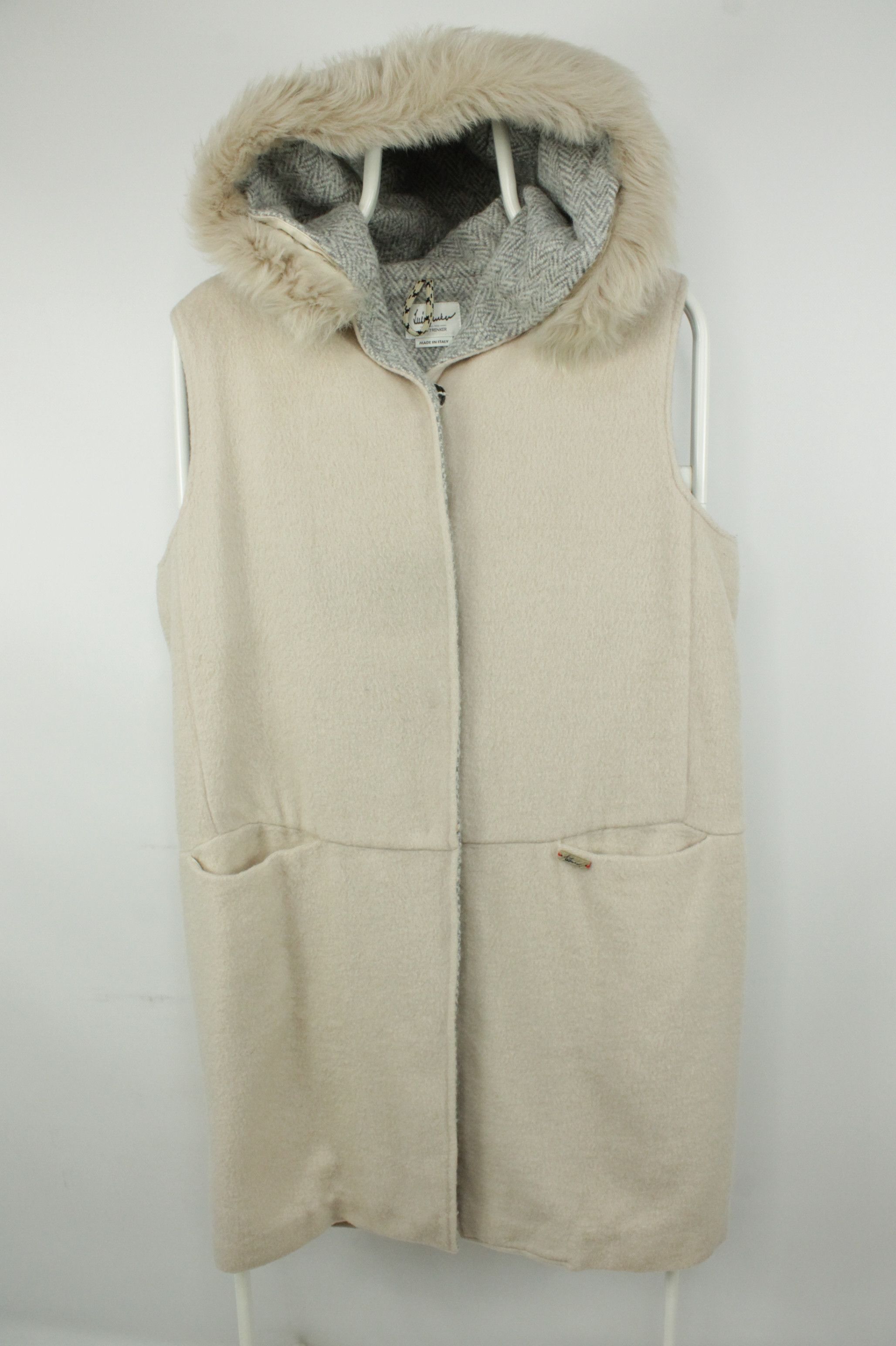 Other Luis Trenker Mohair Wool Hood Fur Sleeveless Coat Size M / US 6-8 / IT 42-44 - 1 Thumbnail