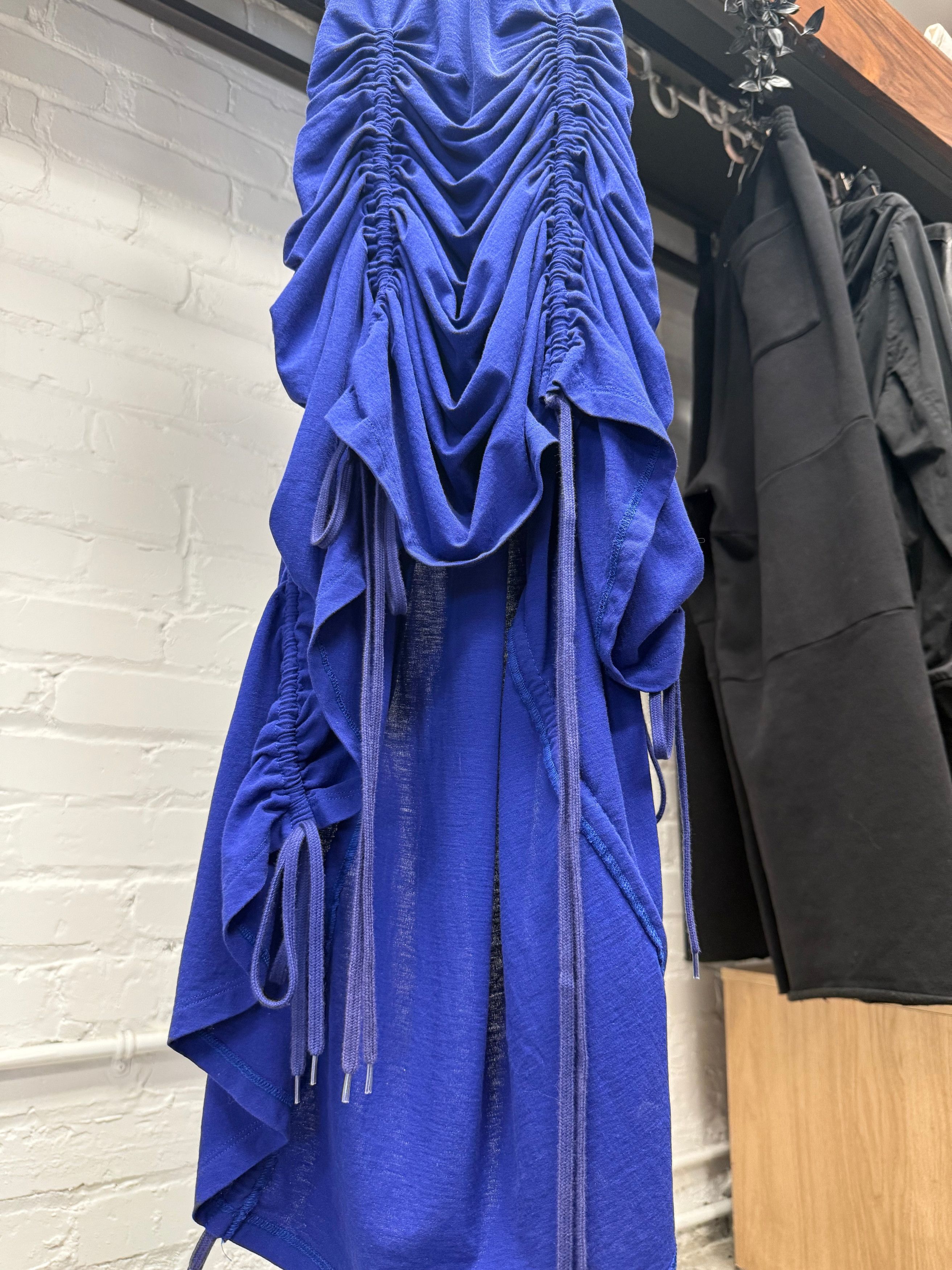 Jean Paul Gaultier Vintage Jean Paul Gaultier Ruched Blue Drawstring Dress Size M / US 6-8 / IT 42-44 - 2 Thumbnail
