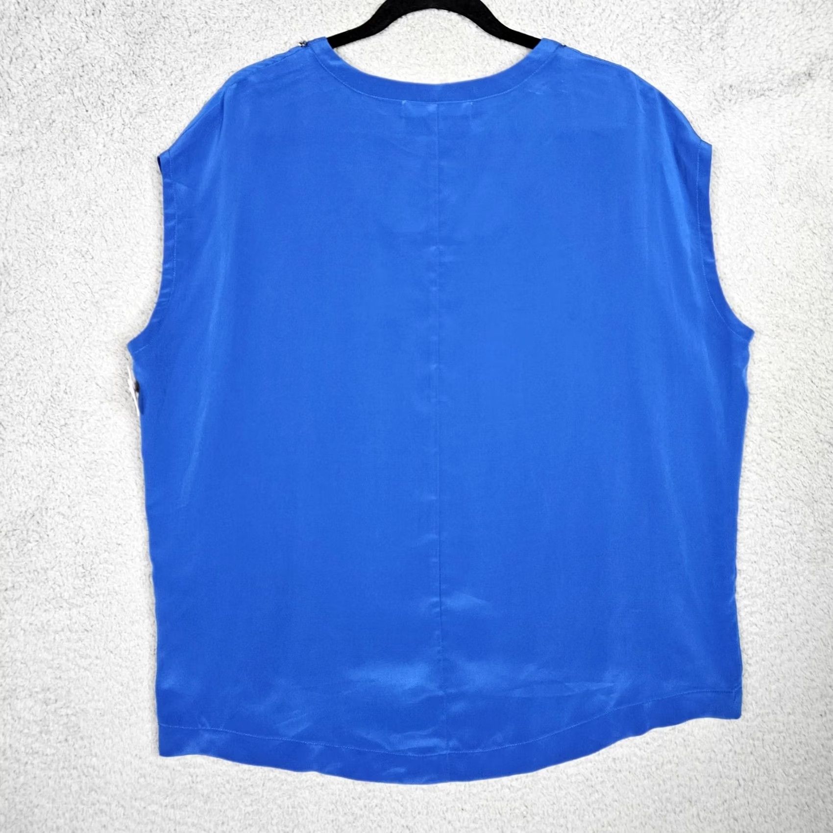 Vintage Robbi & Nikki Blouse Women’s Satin Blue Short Sleeve Round Neck Size M Regular Size M / US 6-8 / IT 42-44 - 4 Thumbnail