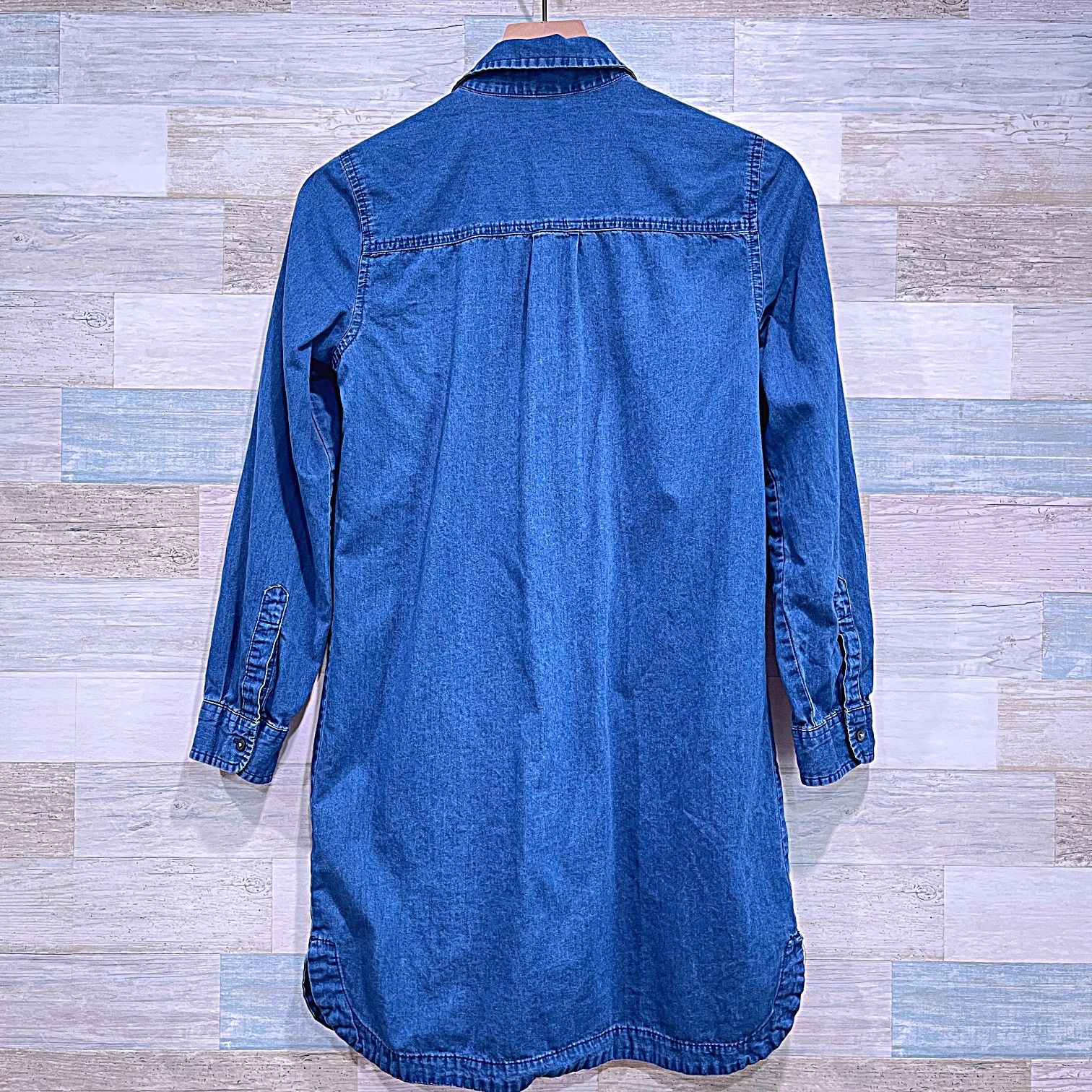 Old Navy OLD NAVY Long Sleeve Denim Shirtdress Blue Womens Small Size S / US 4 / IT 40 - 3 Thumbnail