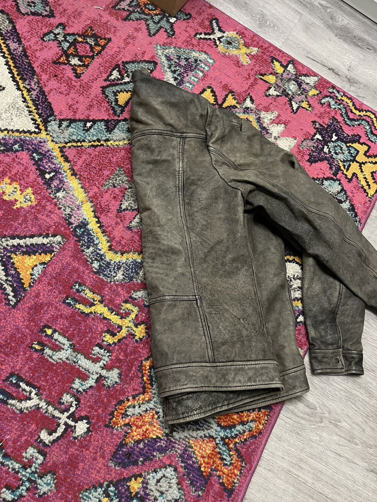 John Varvatos Dustin Distressed Leather Racer Jacket. XL Size US XL / EU 56 / 4 - 19 Thumbnail