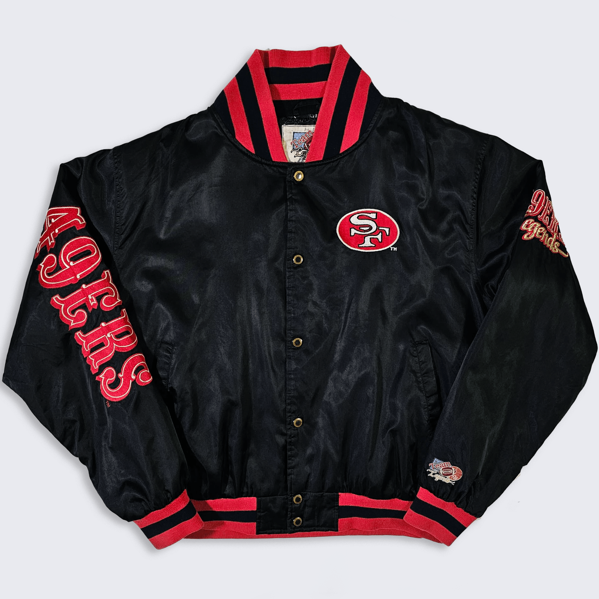 NFL San Francisco 49ers Vintage 90s Legends Satin Bomber Jacket Size US XXL / EU 58 / 5 - 2 Thumbnail