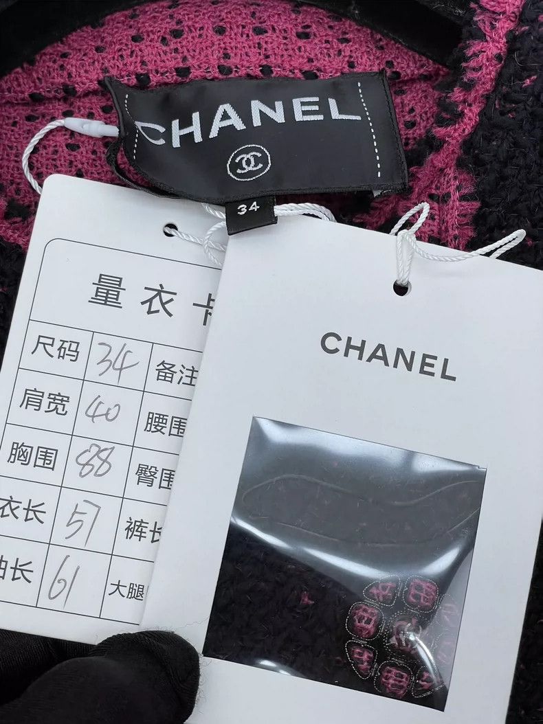 Chanel Chanel 22K black and pink tweed four-pocket jacket Size XXS / US 00 / IT 34 - 5 Thumbnail