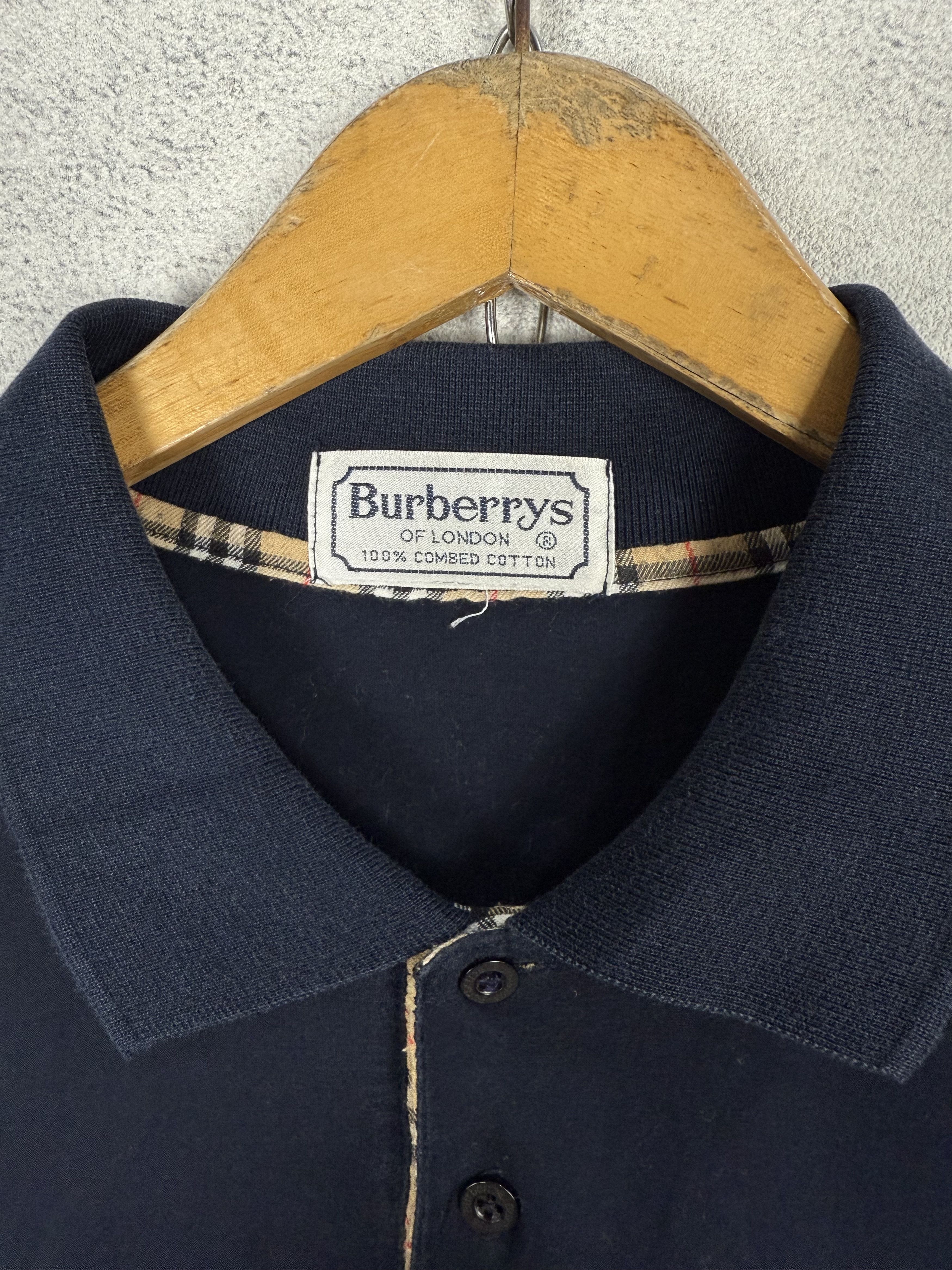 Burberry Vintage Burberry Navy Longsleeve Polo Shirt Size US S / EU 44-46 / 1 - 3 Thumbnail