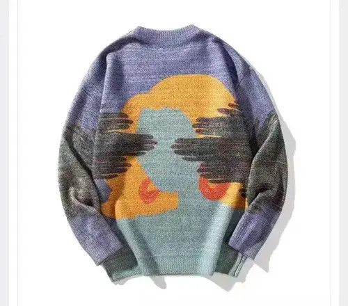 Japanese Brand × Vintage punk sweater with face print Size US L / EU 52-54 / 3 - 2 Thumbnail