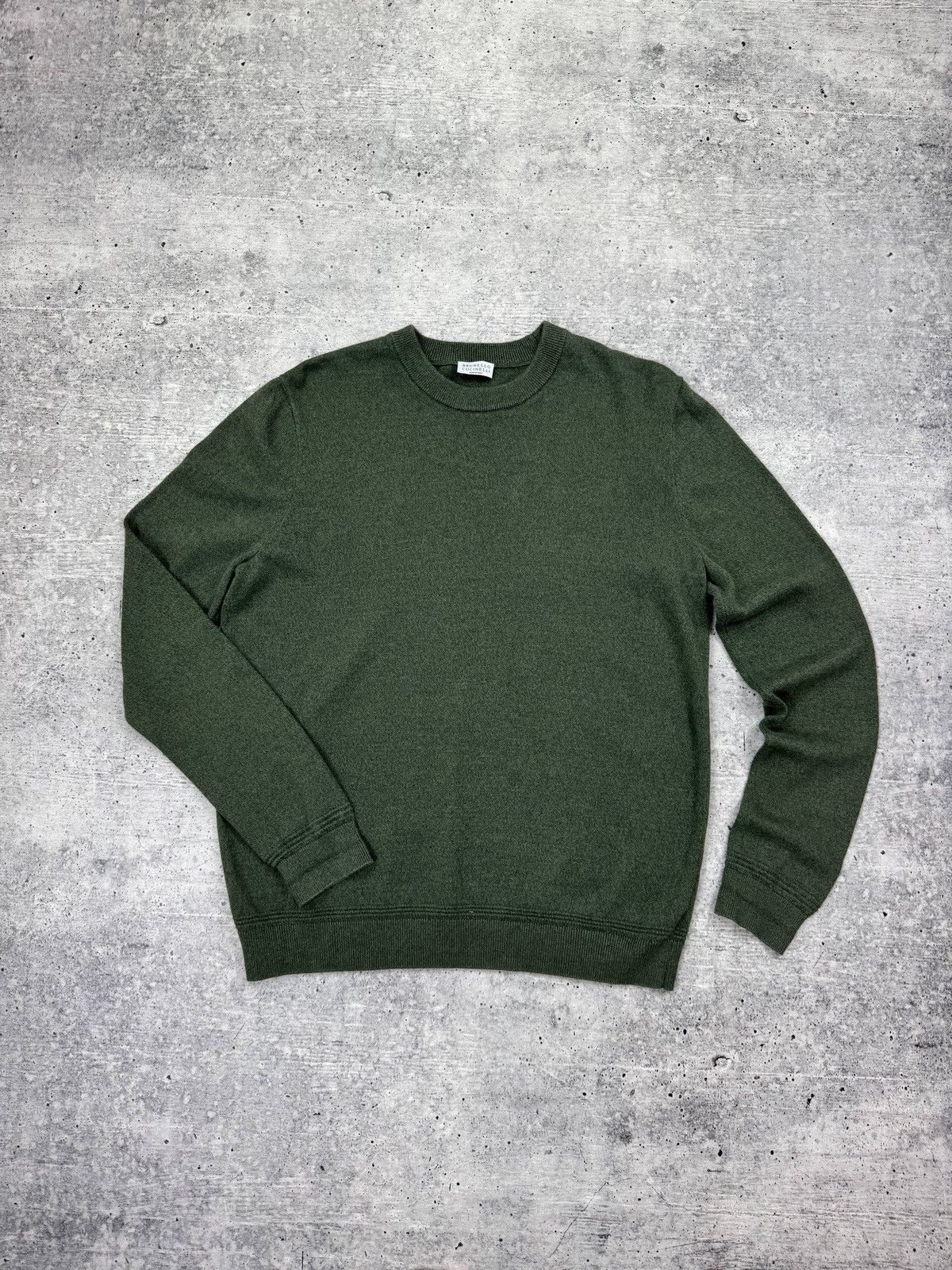 Brunello Cucinelli Brunello Cucinelli Classic Green Jumper Sweater Men Size M Size US M / EU 48-50 / 2 - 1 Thumbnail