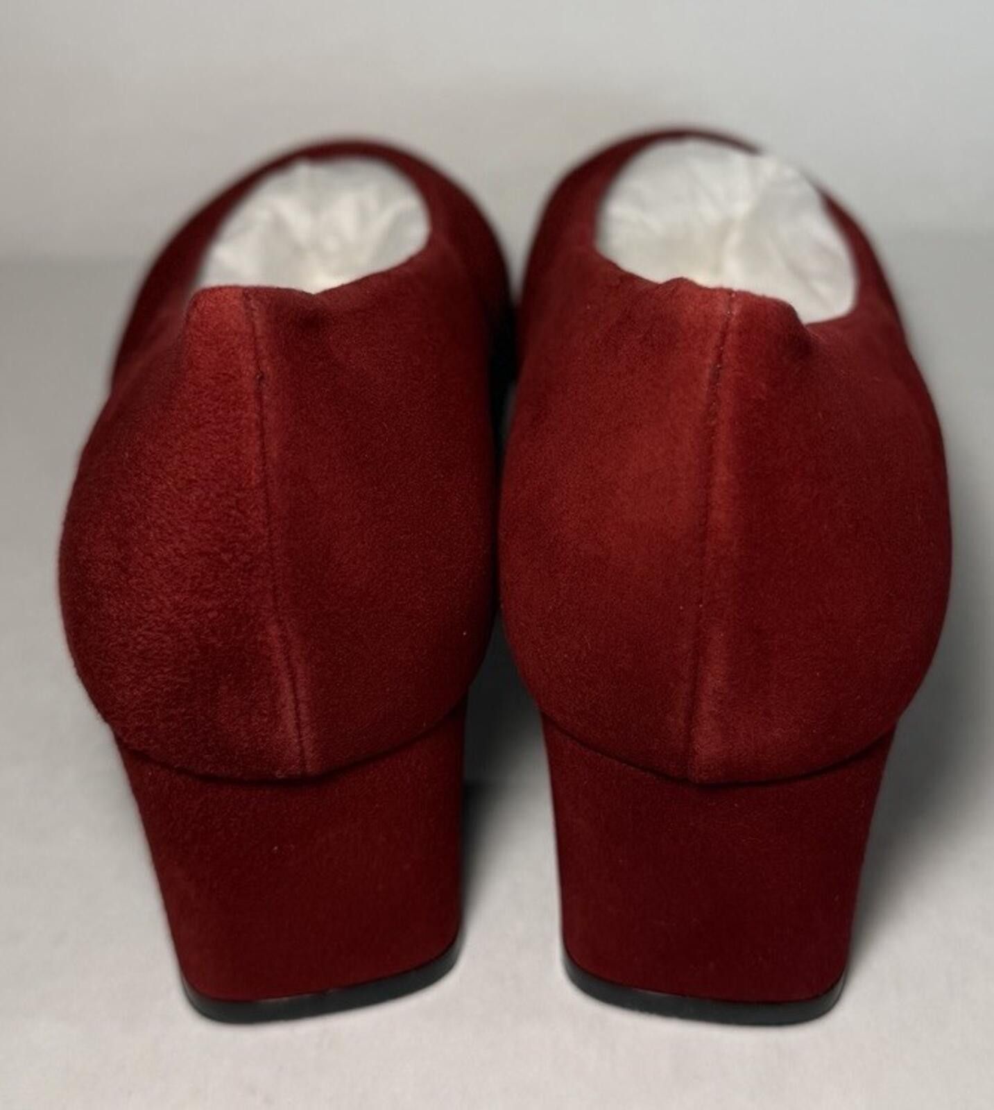 Other SOLE BLISS Ingrid Almond Toe Suede Block Heel Cherry Red Size US 8 / IT 38 - 4 Thumbnail