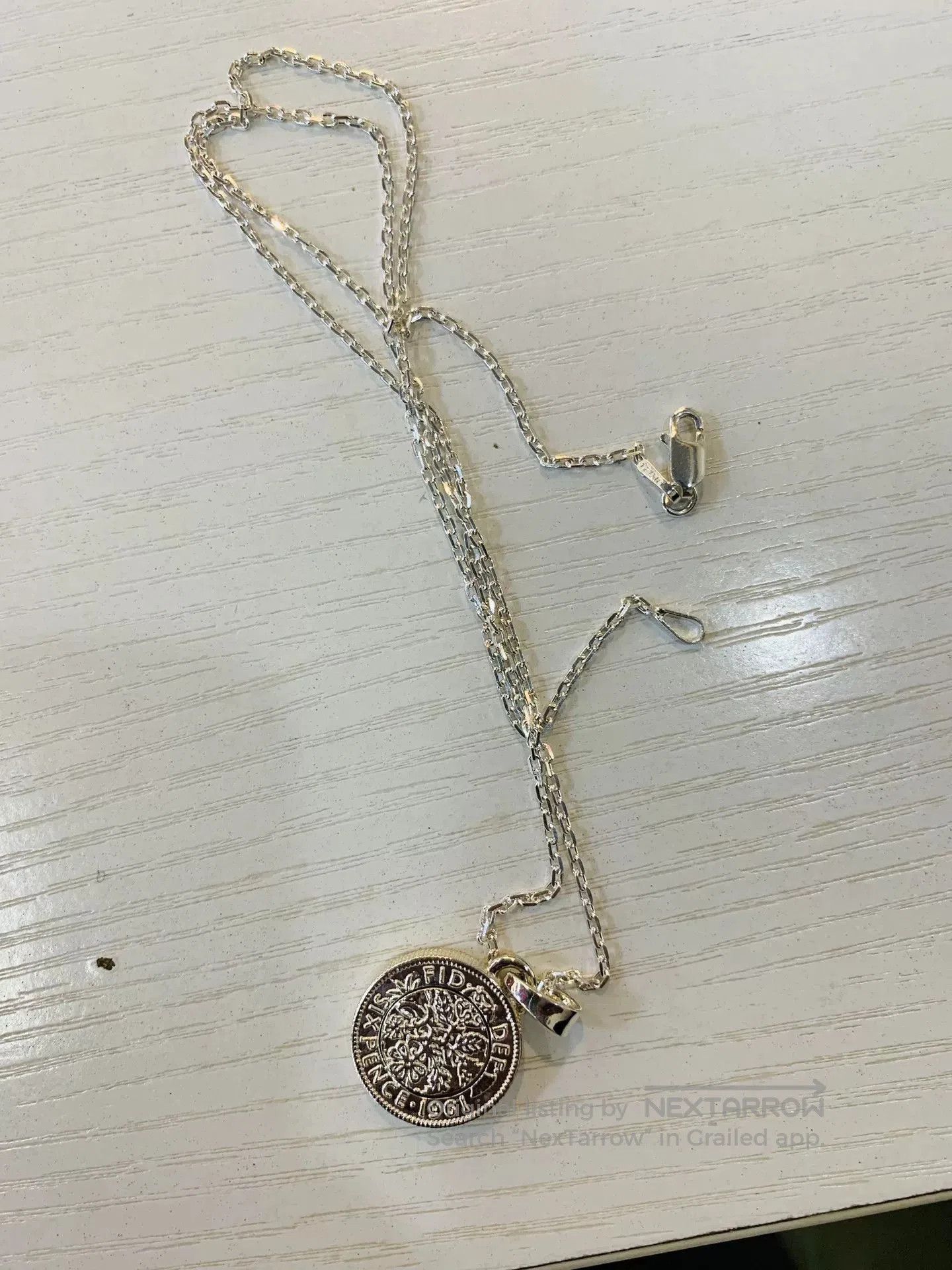 AQUA Silver Chain Necklace with Rotating Feature. Size ONE SIZE - 2 Thumbnail