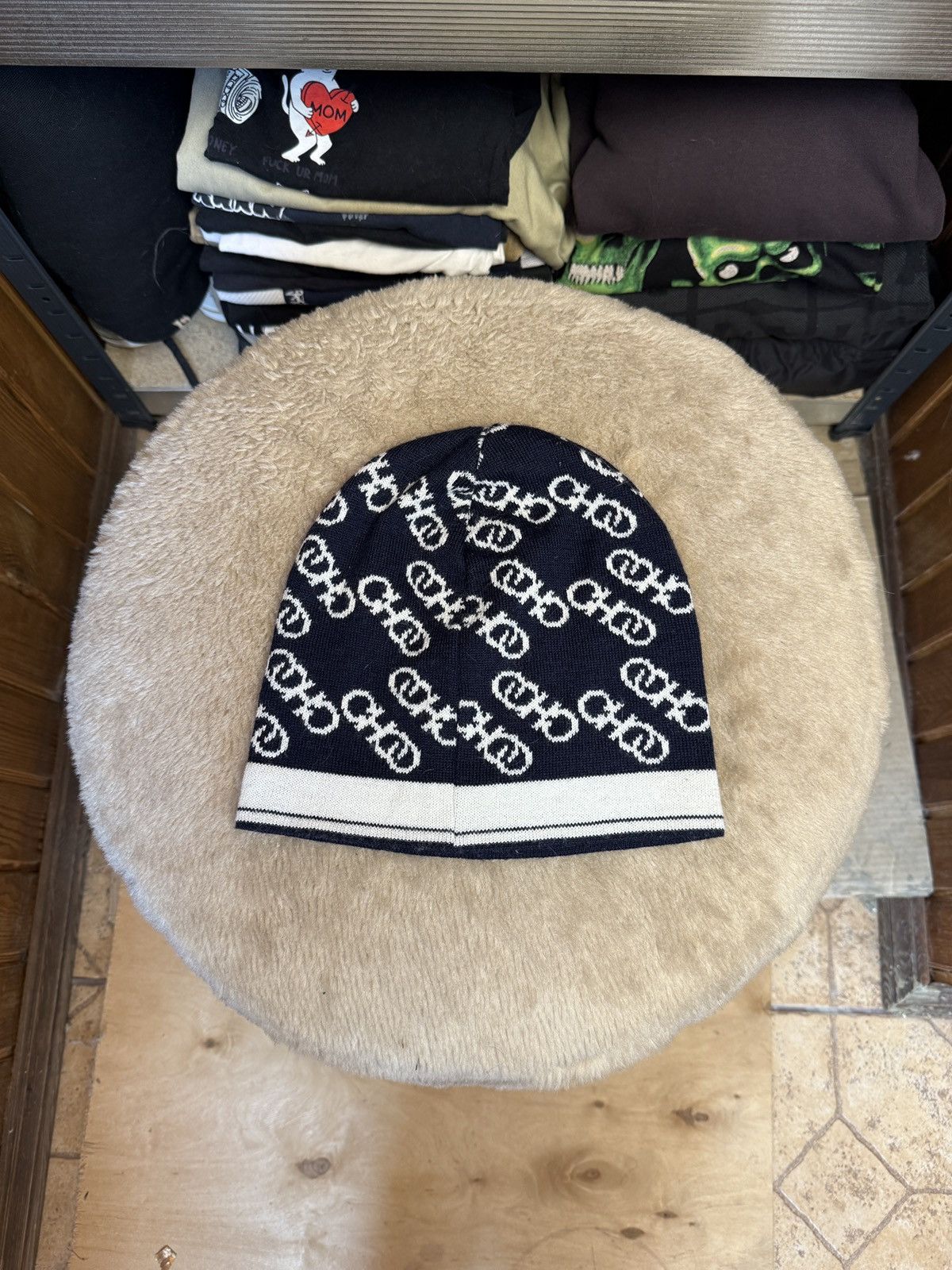 Jimmy Choo Jimmy Choo Crazy Monogram Beanie Hat Size ONE SIZE - 2 Thumbnail