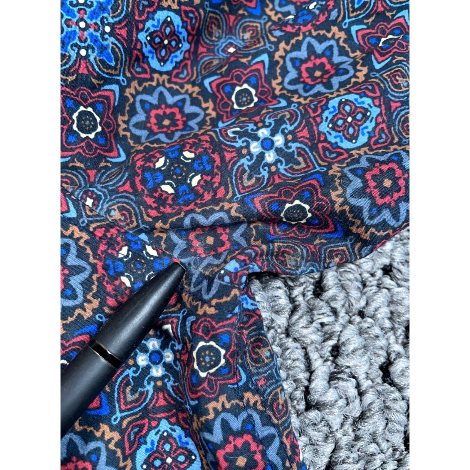 Tasso Elba Tasso Elba Geometric Pattern Shirt Adult Small Red Blue Hippie Cutaway Collar Size US S / EU 44-46 / 1 - 6 Thumbnail