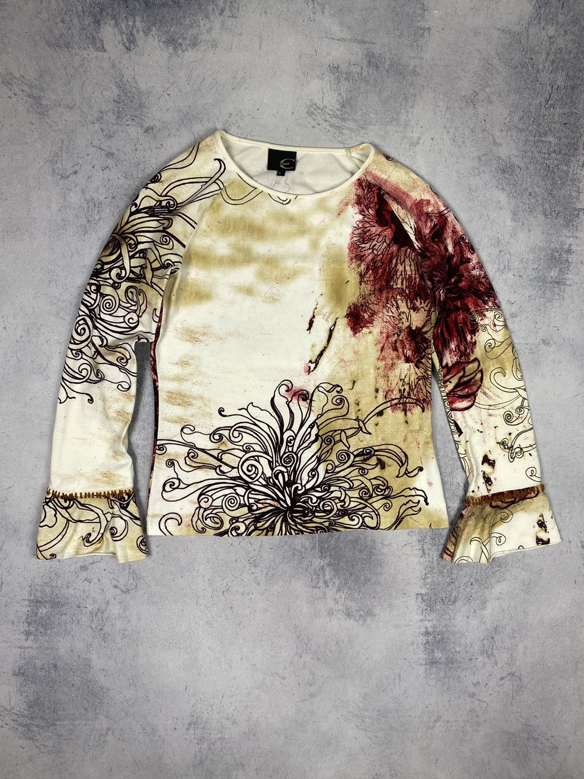 Just Cavalli × Roberto Cavalli Vintage Just Cavalli Italy Designer Blouse Long Sleeve Shirt Size L / US 10 / IT 46 - 2 Thumbnail