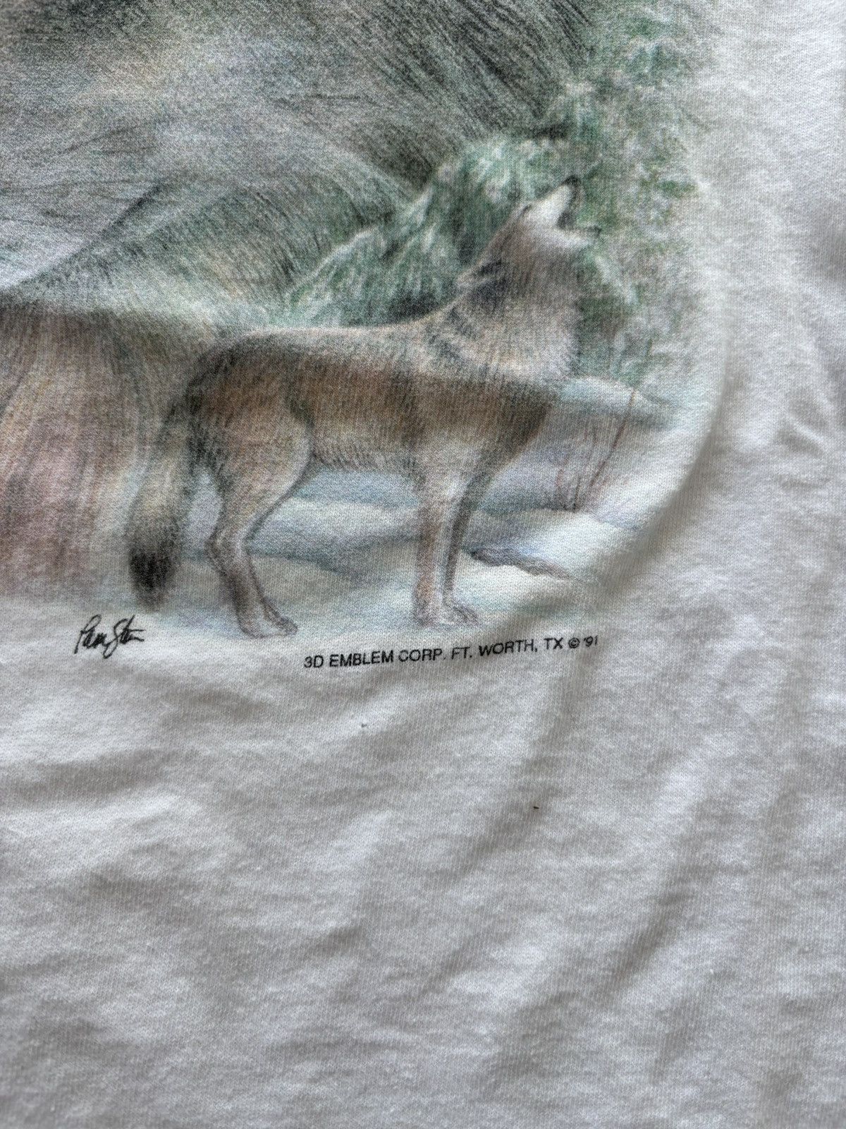 Vintage Vintage 1991 3D Emblem Nature Wolf Shirt Size US L / EU 52-54 / 3 - 3 Thumbnail