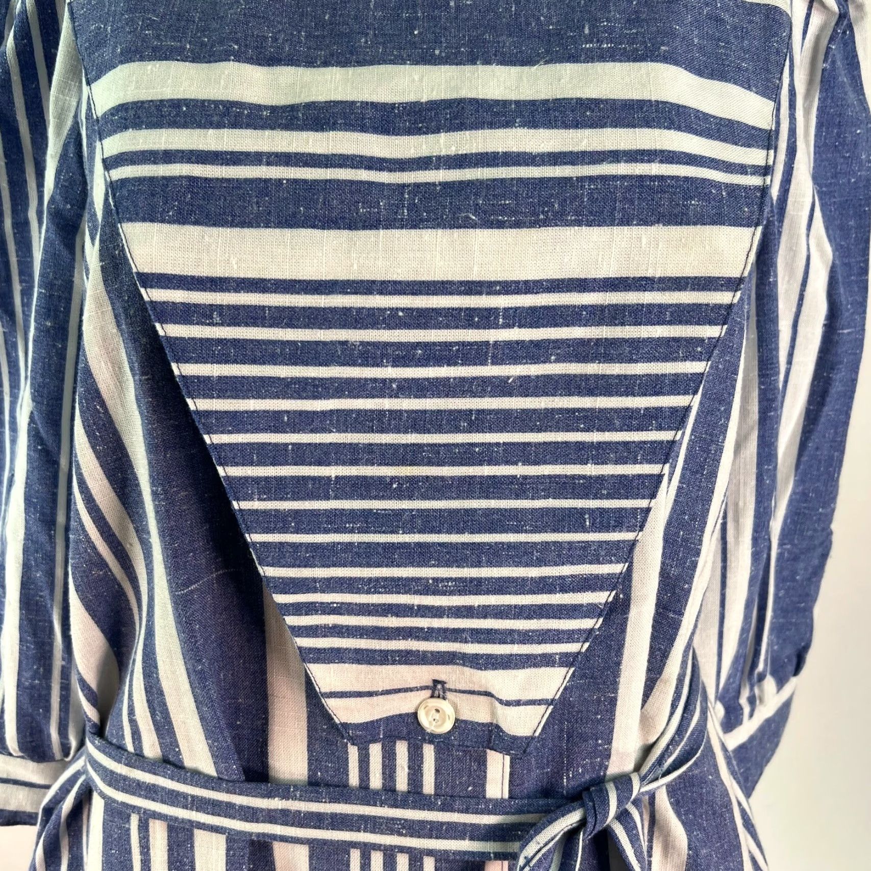 Vintage Vintage Breli Originals Womens Blue Striped Belted 3/4 Sleeves Midi Dress Sz 12 Size XL / US 12-14 / IT 48-50 - 5 Thumbnail