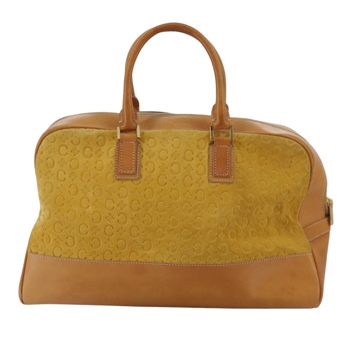 Celine CELINE C Macadam Canvas Hand Bag Suede Leather Yellow Gold Size ONE SIZE - 3 Thumbnail
