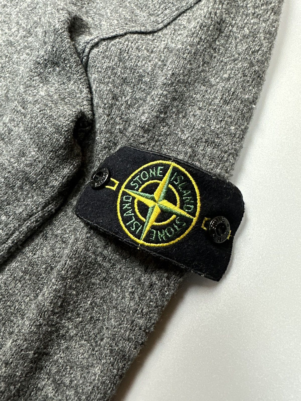 Vintage Gray Fullzip Wool Knitwear Stone Island Size US L / EU 52-54 / 3 - 4 Thumbnail