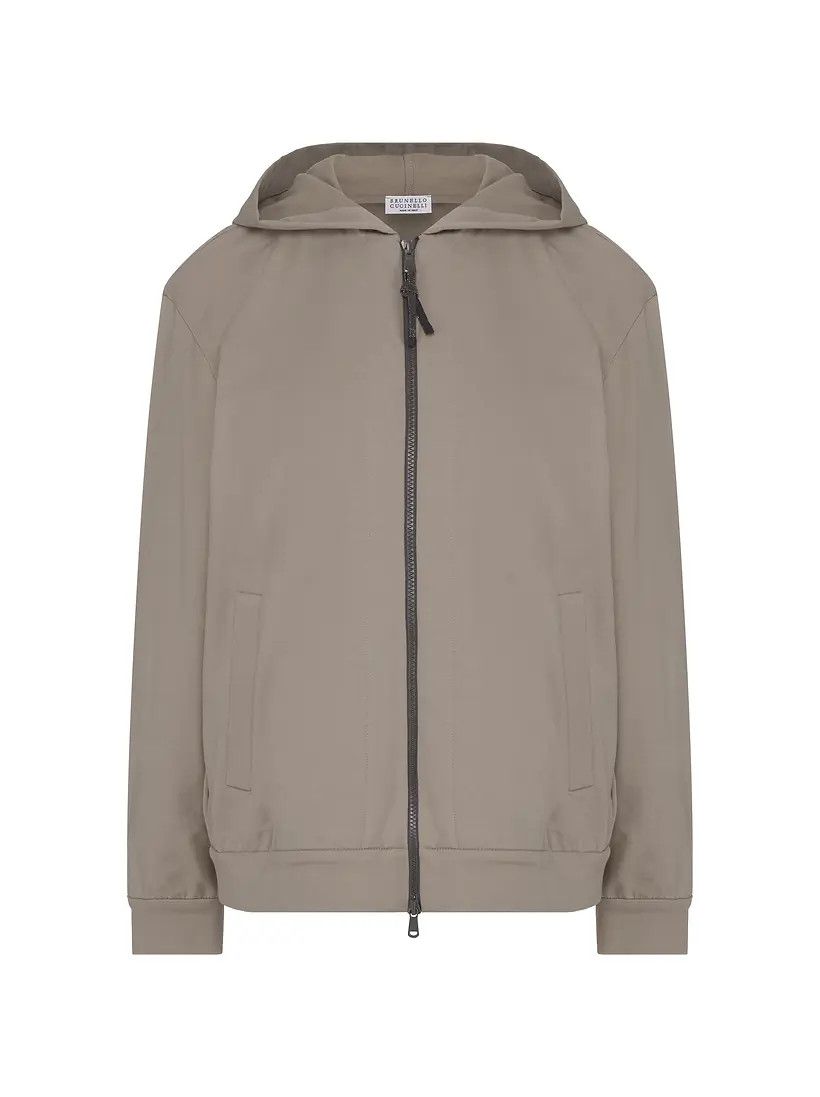 Brunello Cucinelli o1y0825 Hooded Sweatshirt in Taupe Size S / US 4 / IT 40 - 1 Thumbnail