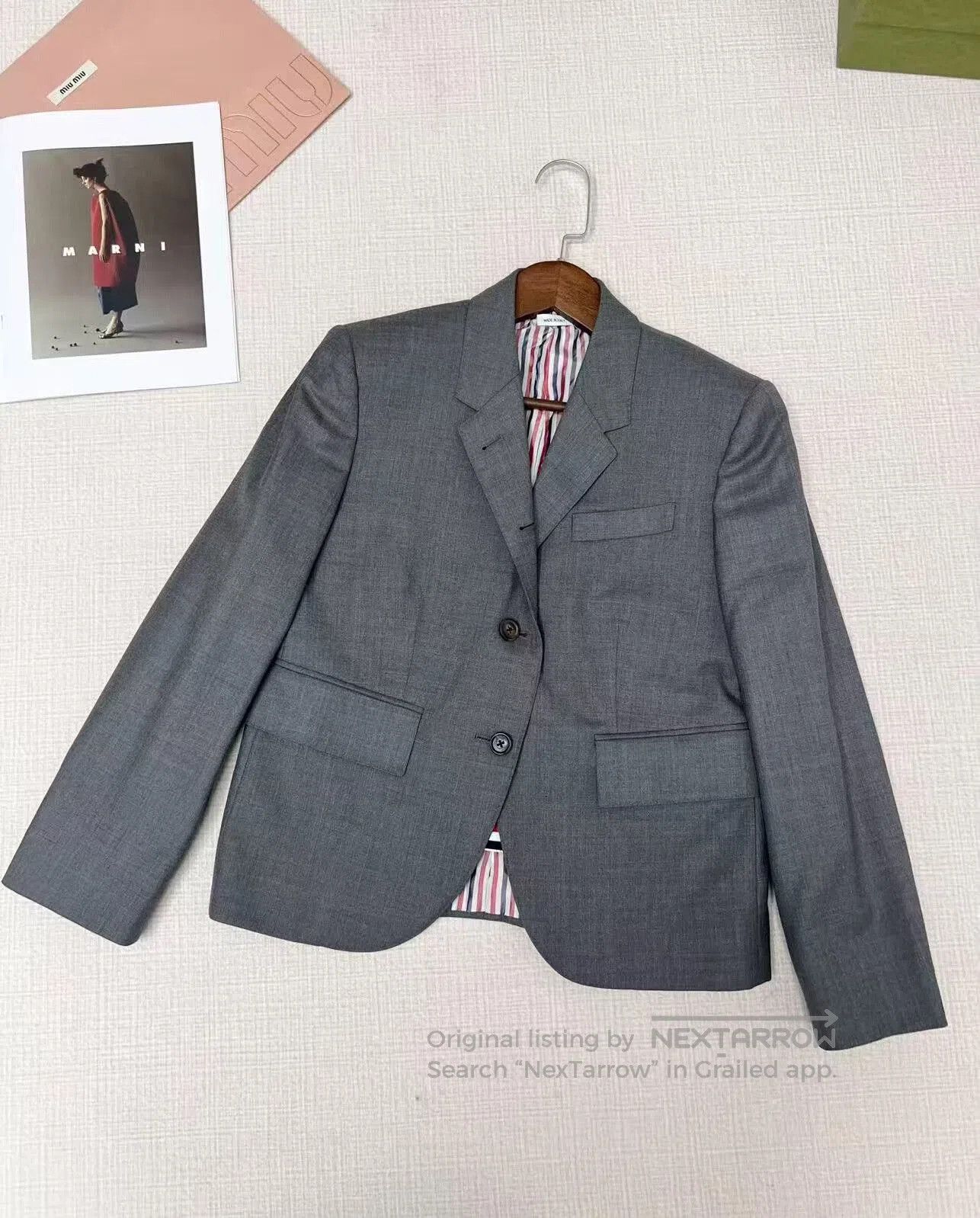 Thom Browne Thom Browne Gray Wool Suit Jacket. Size US M / EU 48-50 / 2 - 1 Thumbnail