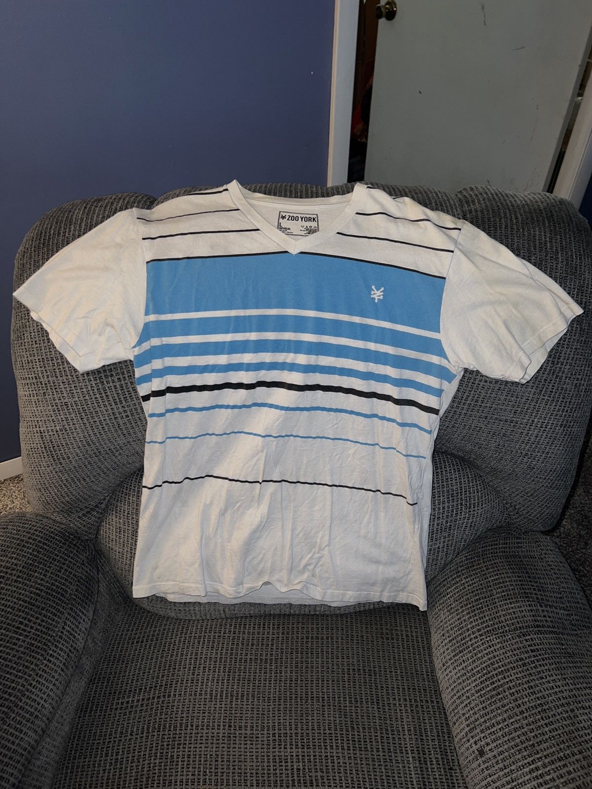 Zoo York Zoo York Striped V-Neck Tee Size US L / EU 52-54 / 3 - 1 Thumbnail